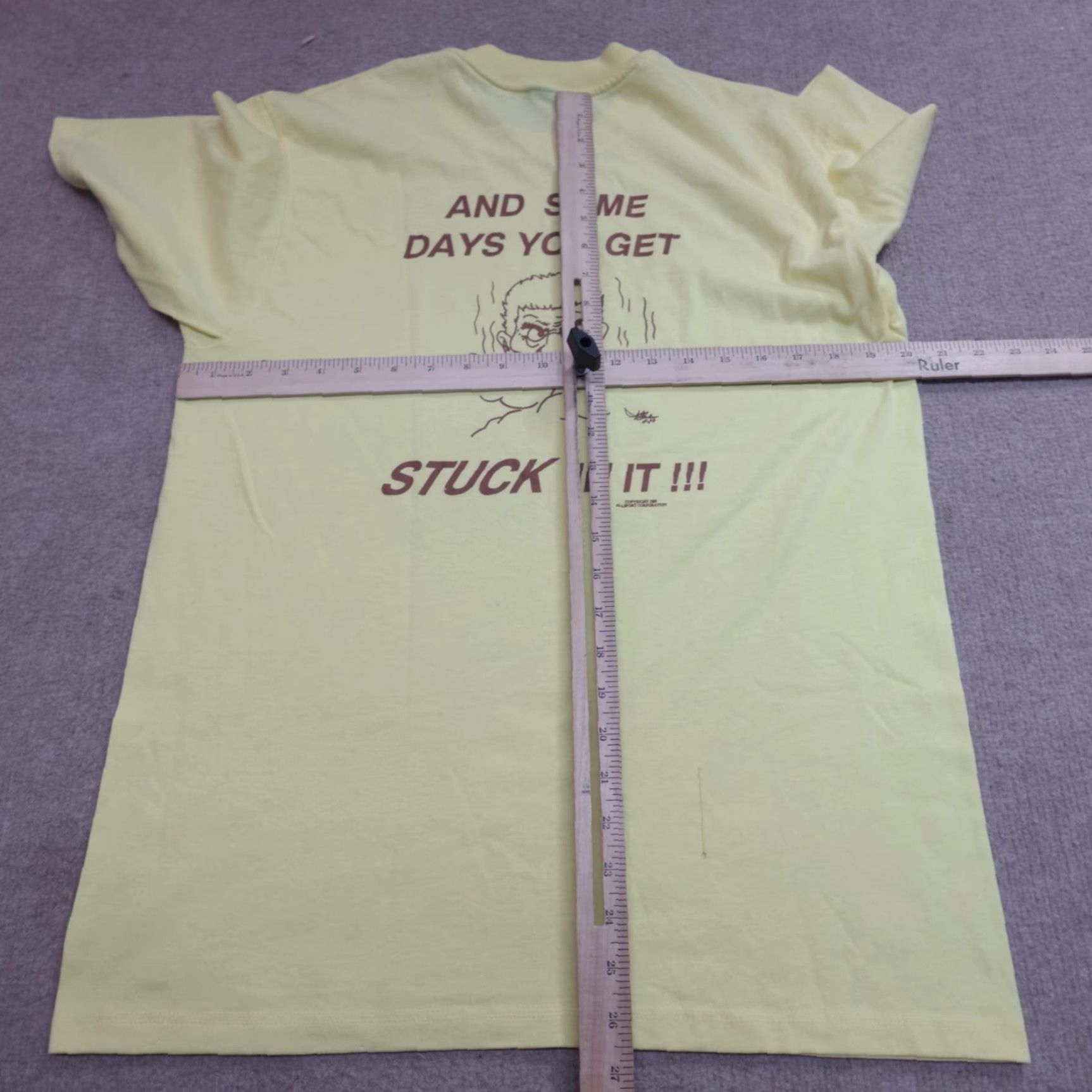 Vintage VINTAGE American Vintage Shirt Mens M Yellow Double-Sided Poop Stedman 1990s Cotton Blend Crew Neck Short Sleeve T-Shirt Size US M / EU 48-50 / 2 - 7 Thumbnail
