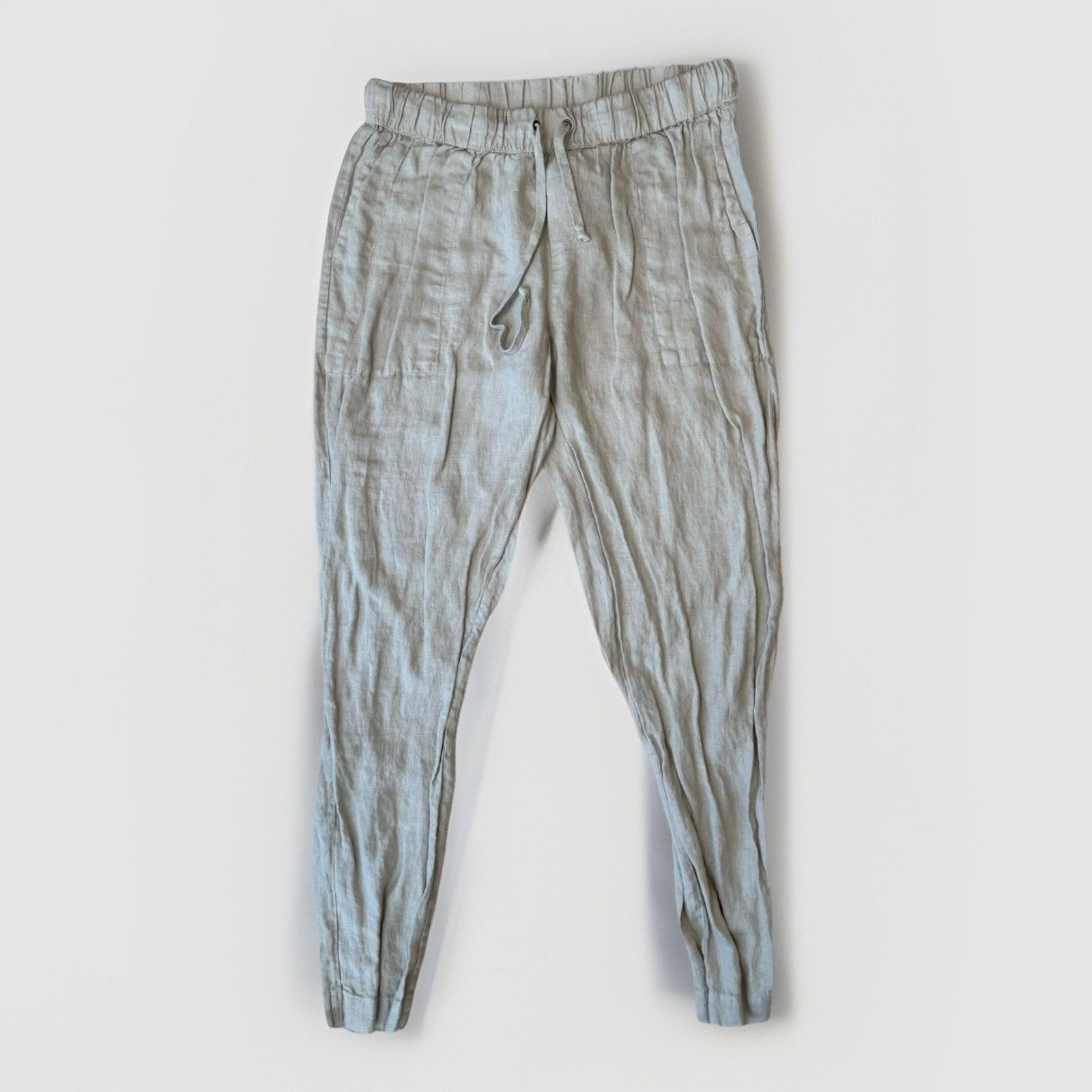 Enza Costa Linen Pants Women's 4 Beige Minimalist California