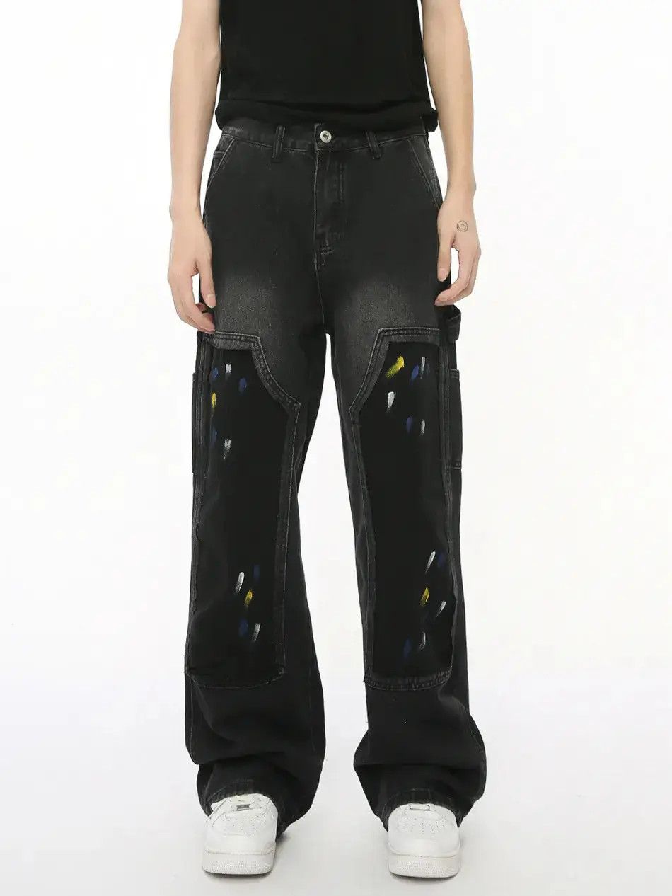 Japanese Brand Retro loose graffiti patchwork jeans Size US 32 / EU 48 - 1 Thumbnail