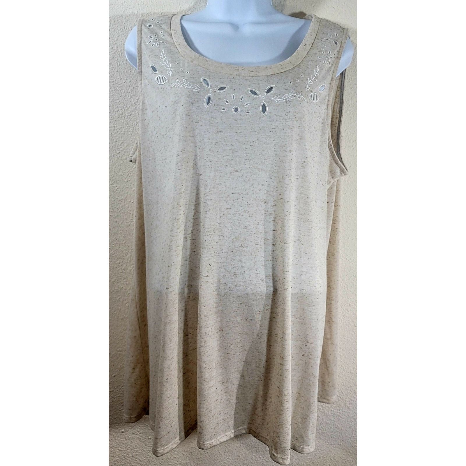 Other Lane Bryant Beige Heathered Slub Knit Top 18 20 NWOT Size XXL / US 16-18 / IT 52-54 - 1 Thumbnail