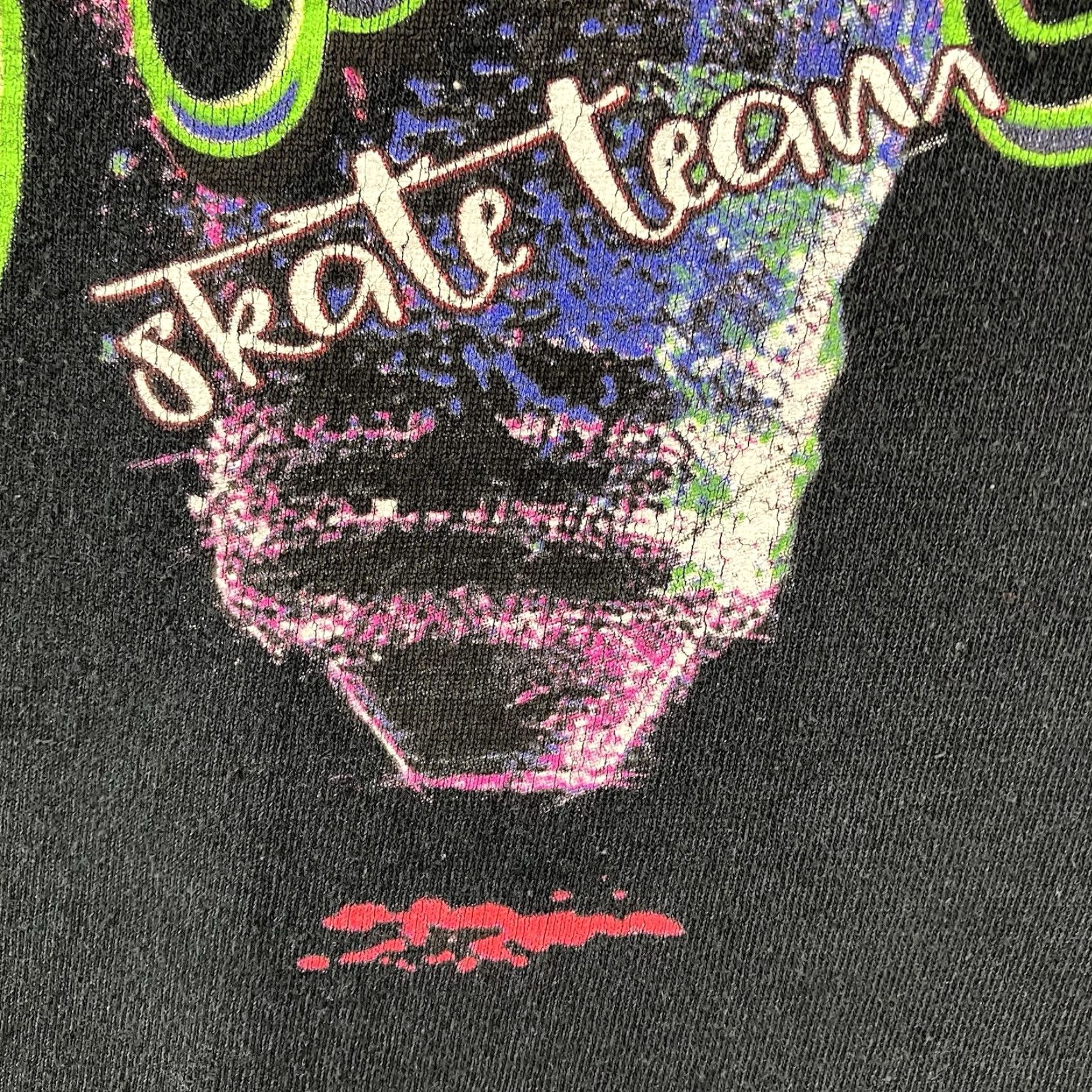Etro Runtz Graphic T-Shirt XL Black Retro Neon Skate Team Crew Neck Mens Size US XL / EU 56 / 4 - 6 Thumbnail
