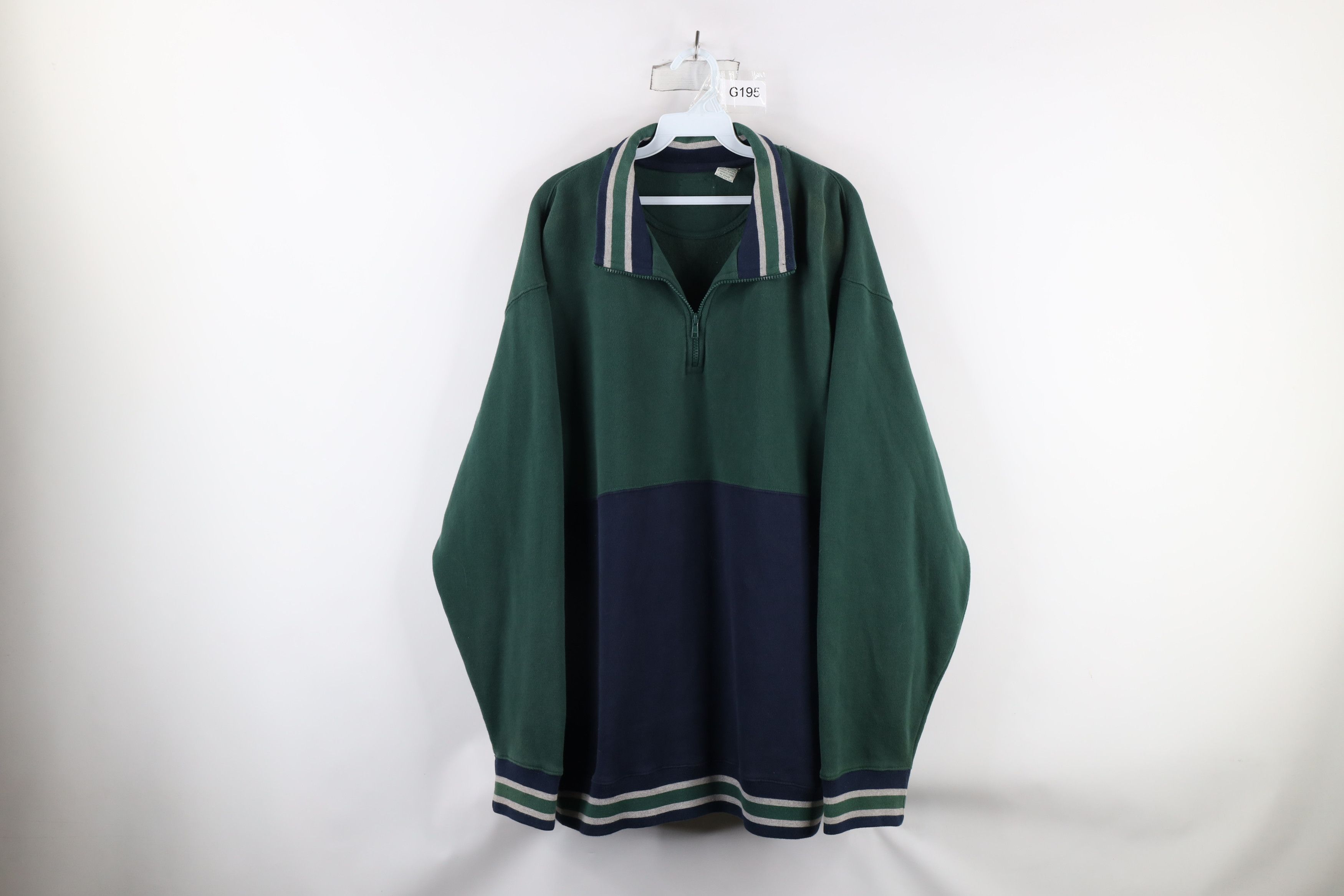 Vintage Vintage 90s Streetwear Block Heavyweight Half Zip Sweatshirt Size US XL / EU 56 / 4 - 1 Thumbnail