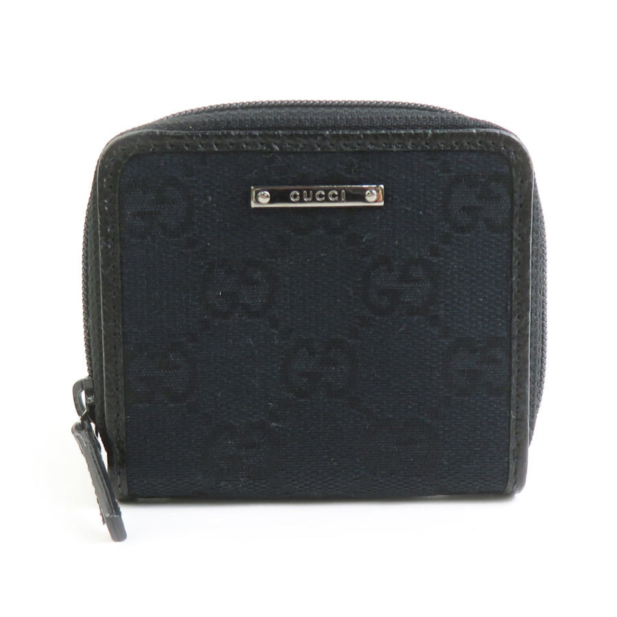 Gucci Gucci GG Canvas/Leather Coin Purse, Black, Unisex, 115255, H31909a Size ONE SIZE - 1 Thumbnail