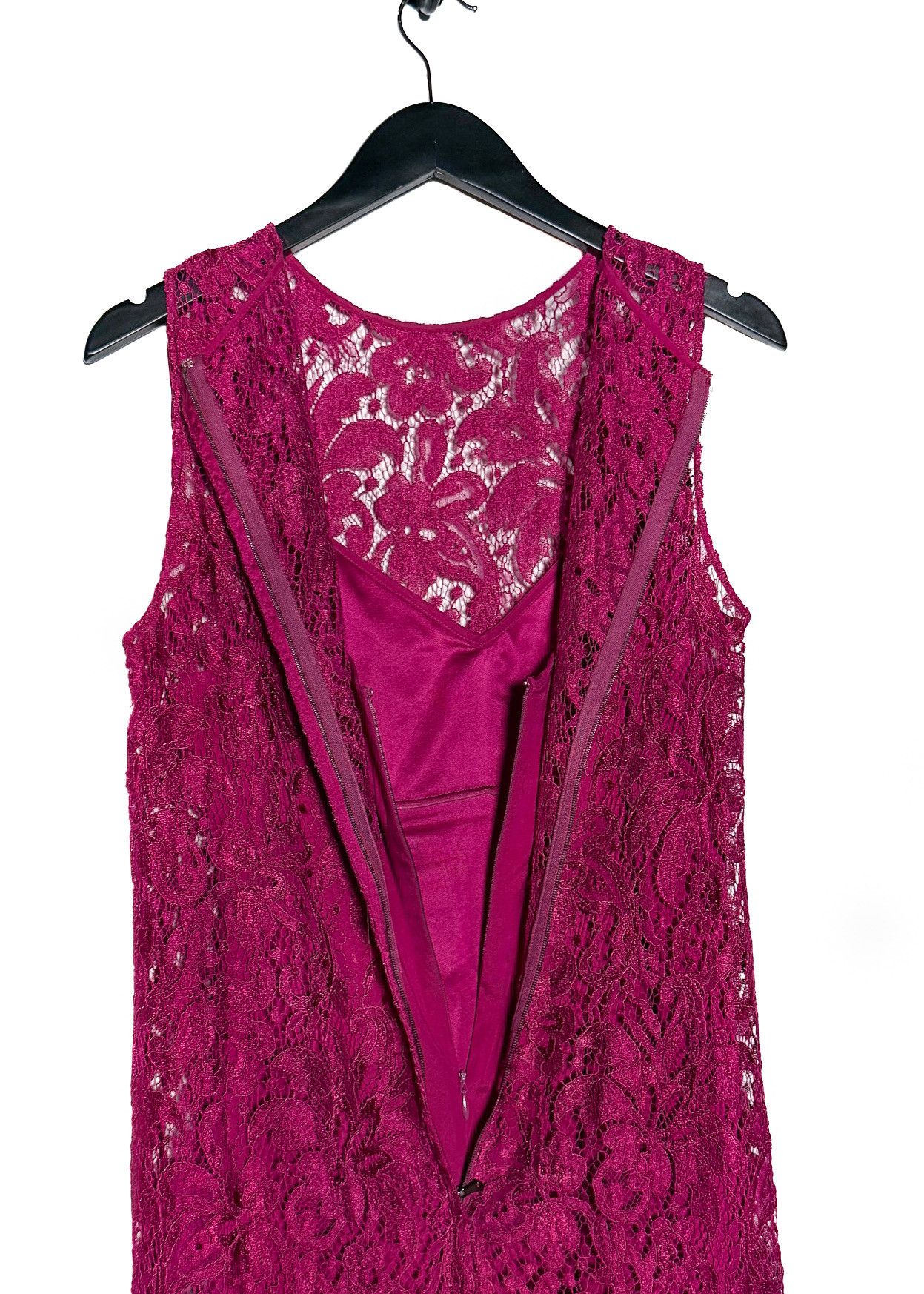 Dolce & Gabbana Dolce & Gabbana Magenta Lace Sleeveless Mini Dress Size L / US 10 / IT 46 - 5 Thumbnail