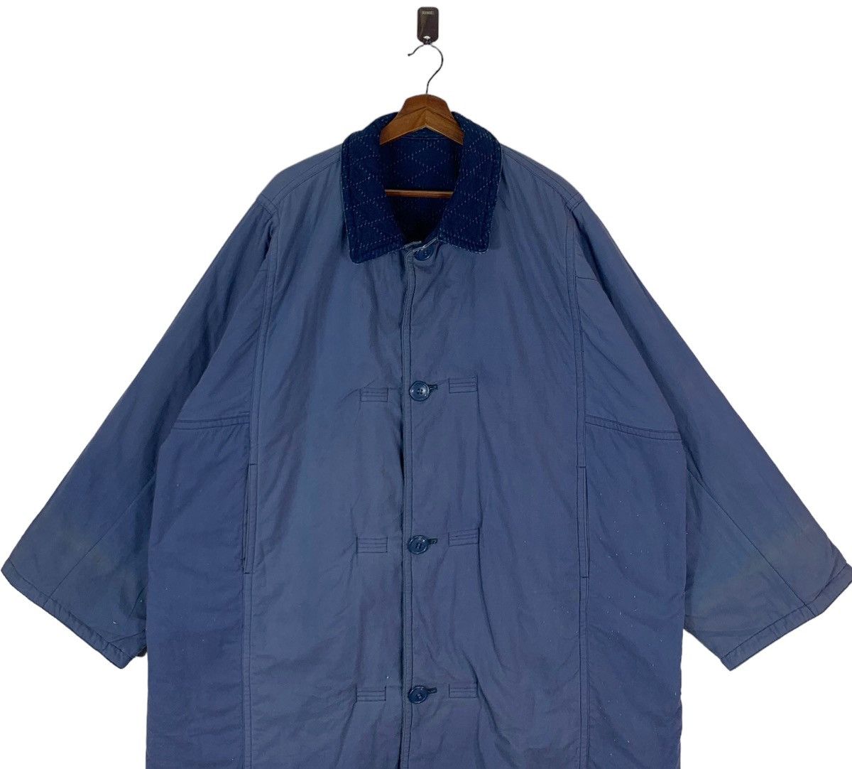 Issey Miyake VINTAGE 80s ISSEY MIYAKE IS LABEL INDIGO DENIM BORO JACKET Size US XL / EU 56 / 4 - 12 Thumbnail