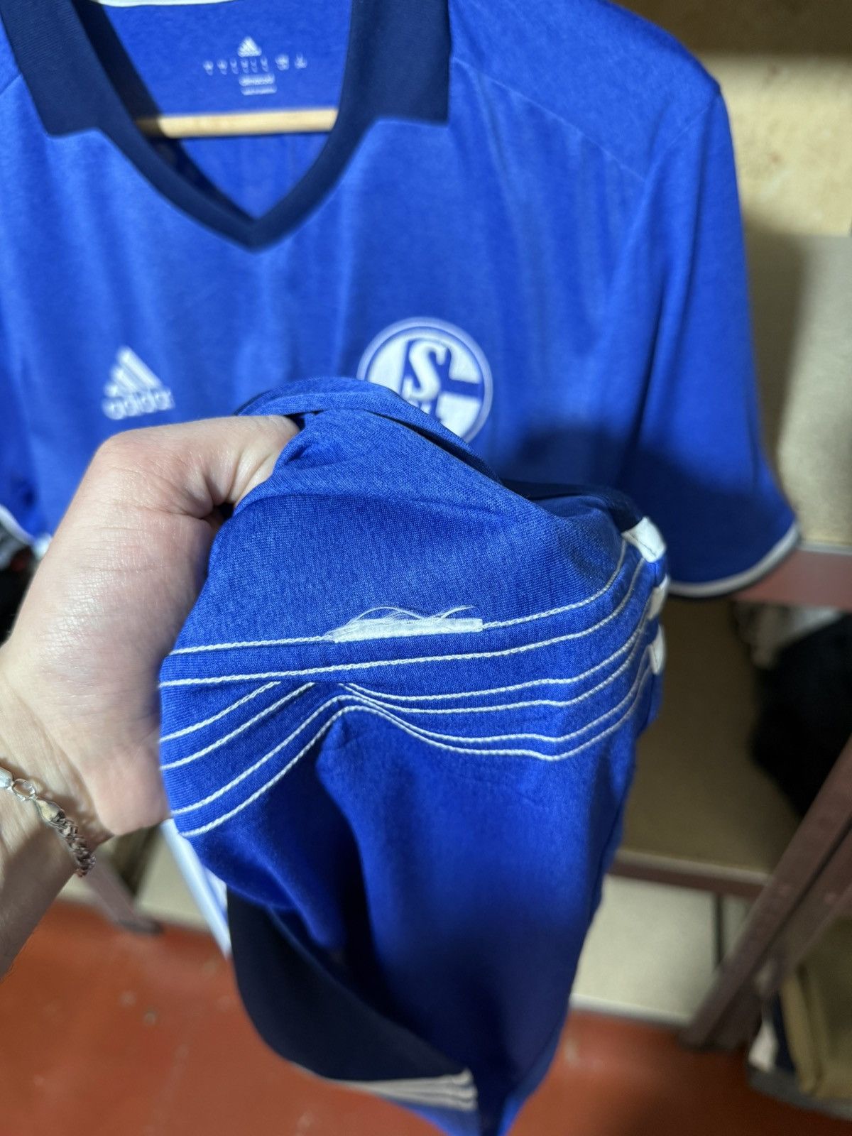 Adidas × Vintage Adidas SCHALKE 2016 2017 HOME Bentaleb Soccer Jersey Size US L / EU 52-54 / 3 - 11 Thumbnail