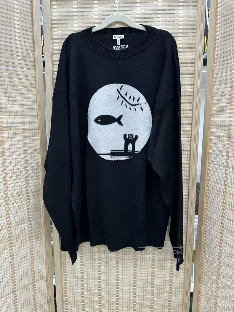 Loewe Loewe Sweater, black, crew-neck, lamb logo on chest, logo Size US M / EU 48-50 / 2 - 1 Thumbnail
