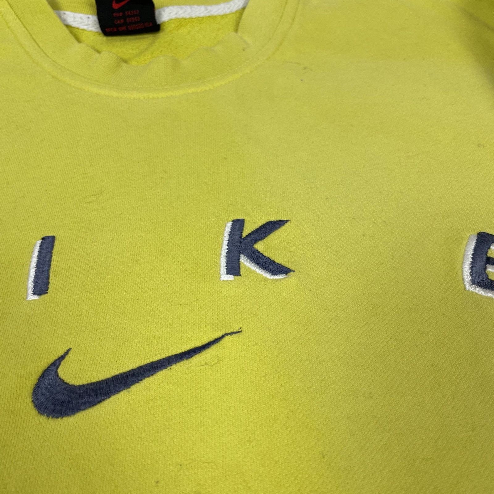 Nike × Vintage Nike Women's Yellow Swoosh Pullover Sweatshirt Large (12-14) Size L / US 10 / IT 46 - 2 Thumbnail