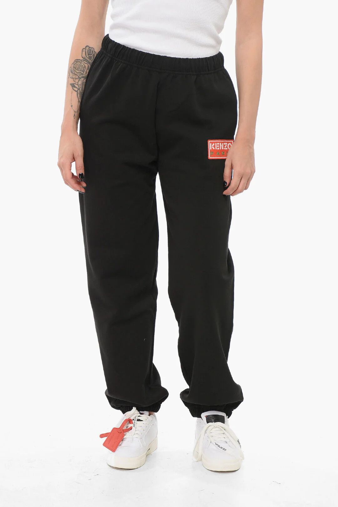 Kenzo og1mm0426 Brushed Cotton Joggers in Black Size 32" / US 10 / IT 46 - 1 Thumbnail