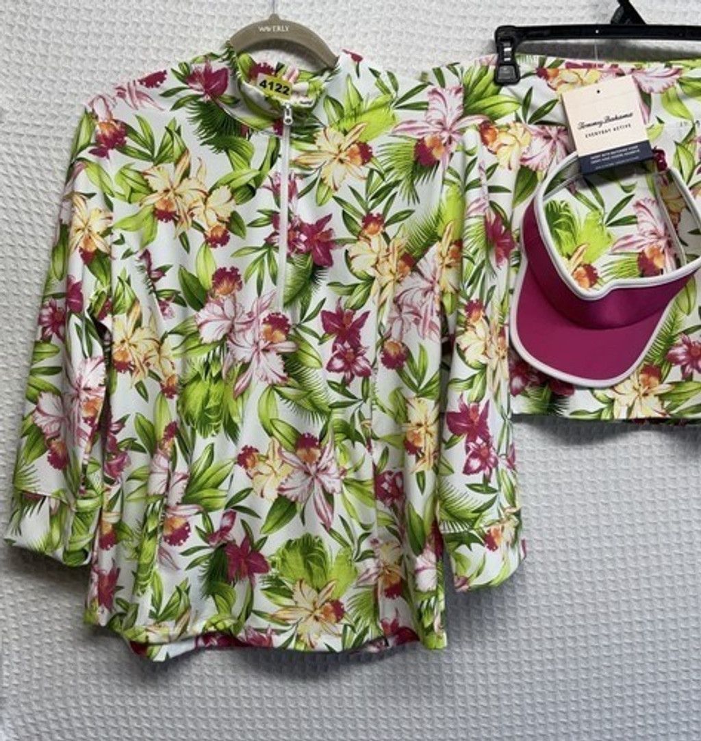 Tommy Bahama Tommy Bahama Everyday Active UPF 50+ Jacket/Skort/Visor XL Size 35" - 14 Thumbnail