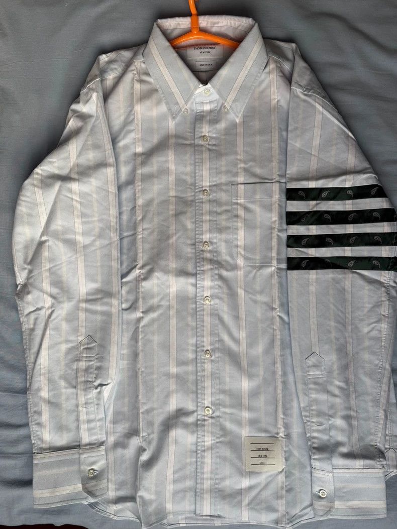 Thom Browne Thom Browne size4 Blue and white striped shirt Size US XL / EU 56 / 4 - 6 Thumbnail