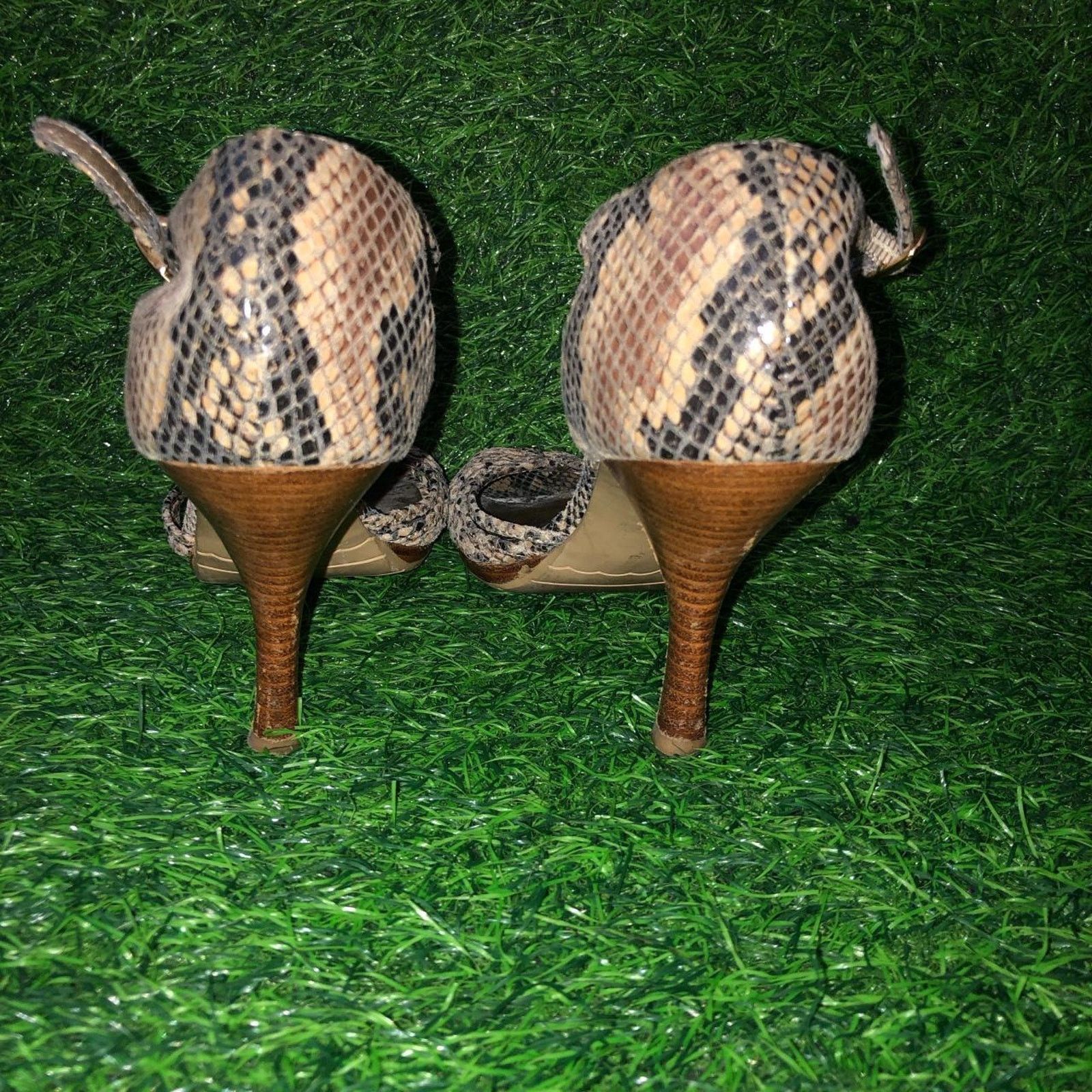 Other Women's y2k Tan/Brown Moda Faux Snake Skin Heels Size US 5 / IT 35 - 4 Thumbnail