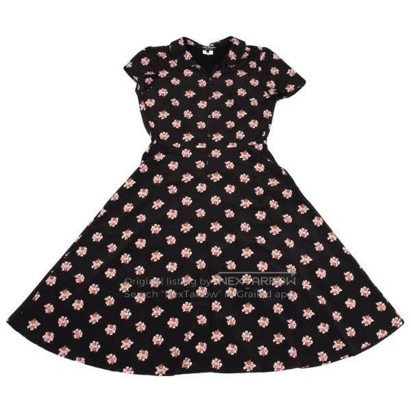 Comme des Garcons Comme Des Garcons Black Retro Flower Dress Size S / US 4 / IT 40 - 2 Thumbnail