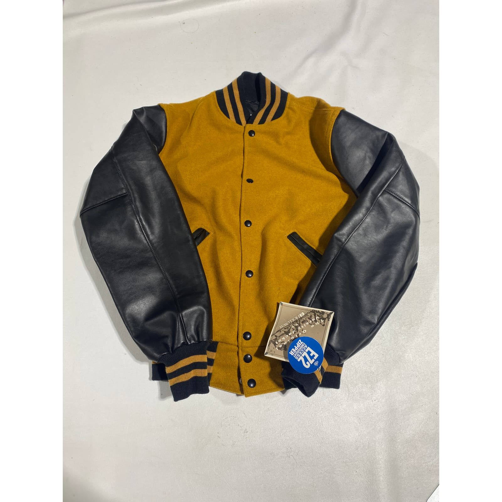 image of Unsound Rags x Vintage Deadstock 80's Letterman Jacket Black Yellow Size Xs Em-Roe, Men's