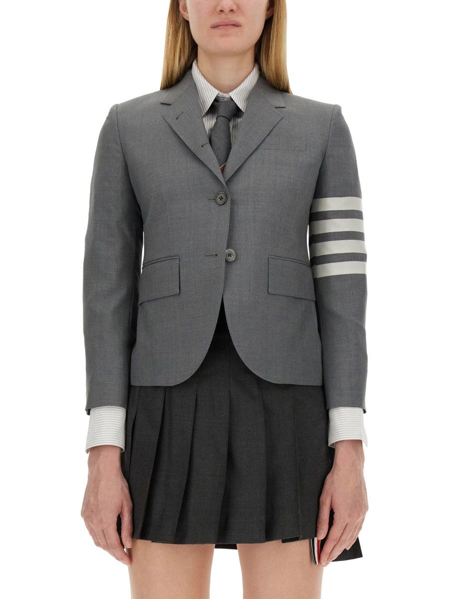 Thom Browne THOM BROWNE SINGLE-BREASTED JACKET - GREY (IT 42) Size M / US 6-8 / IT 42-44 - 1 Thumbnail