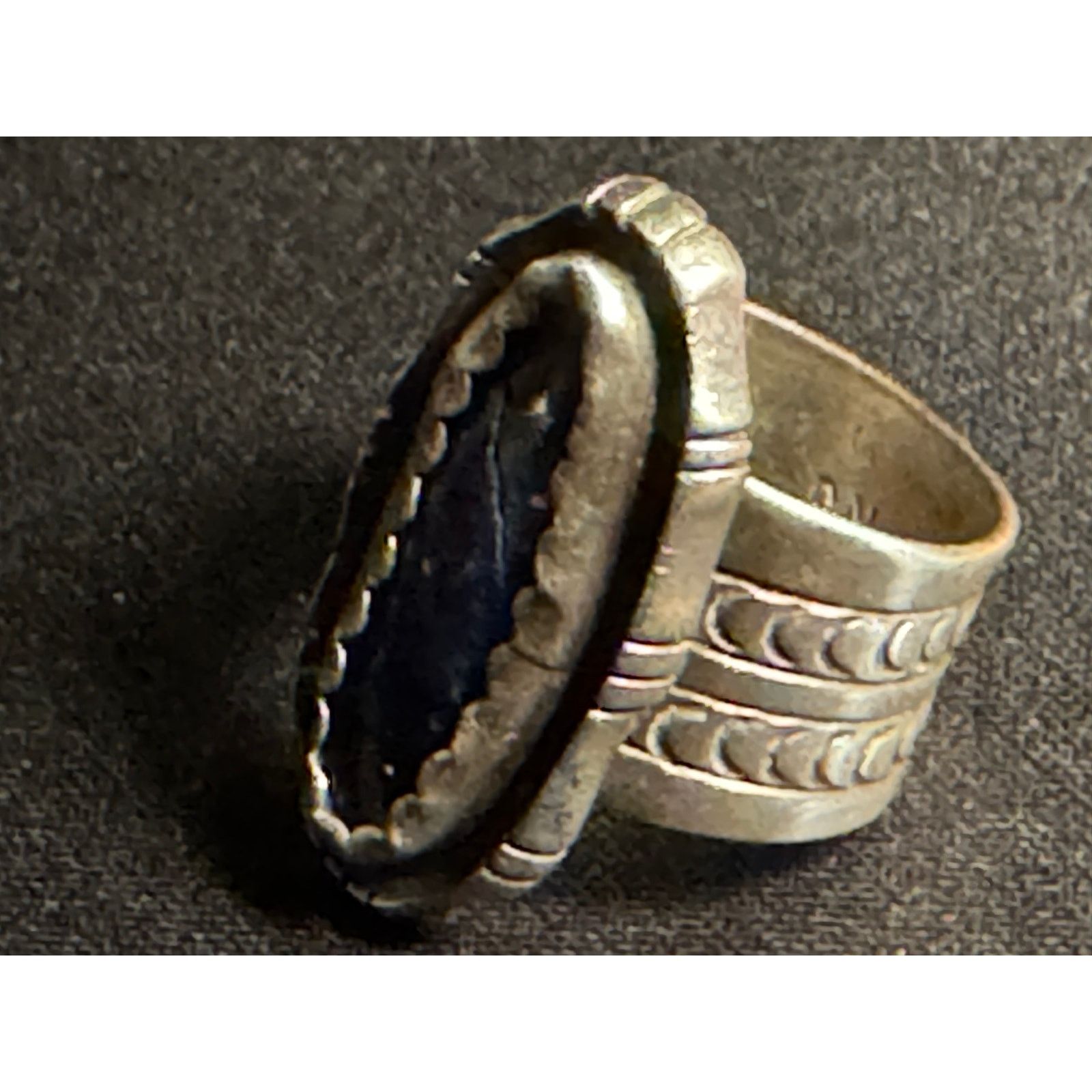 Other Nila Johnson Sterling Size 6.5 Navajo Ring Lapis Inlay Size ONE SIZE - 6 Thumbnail