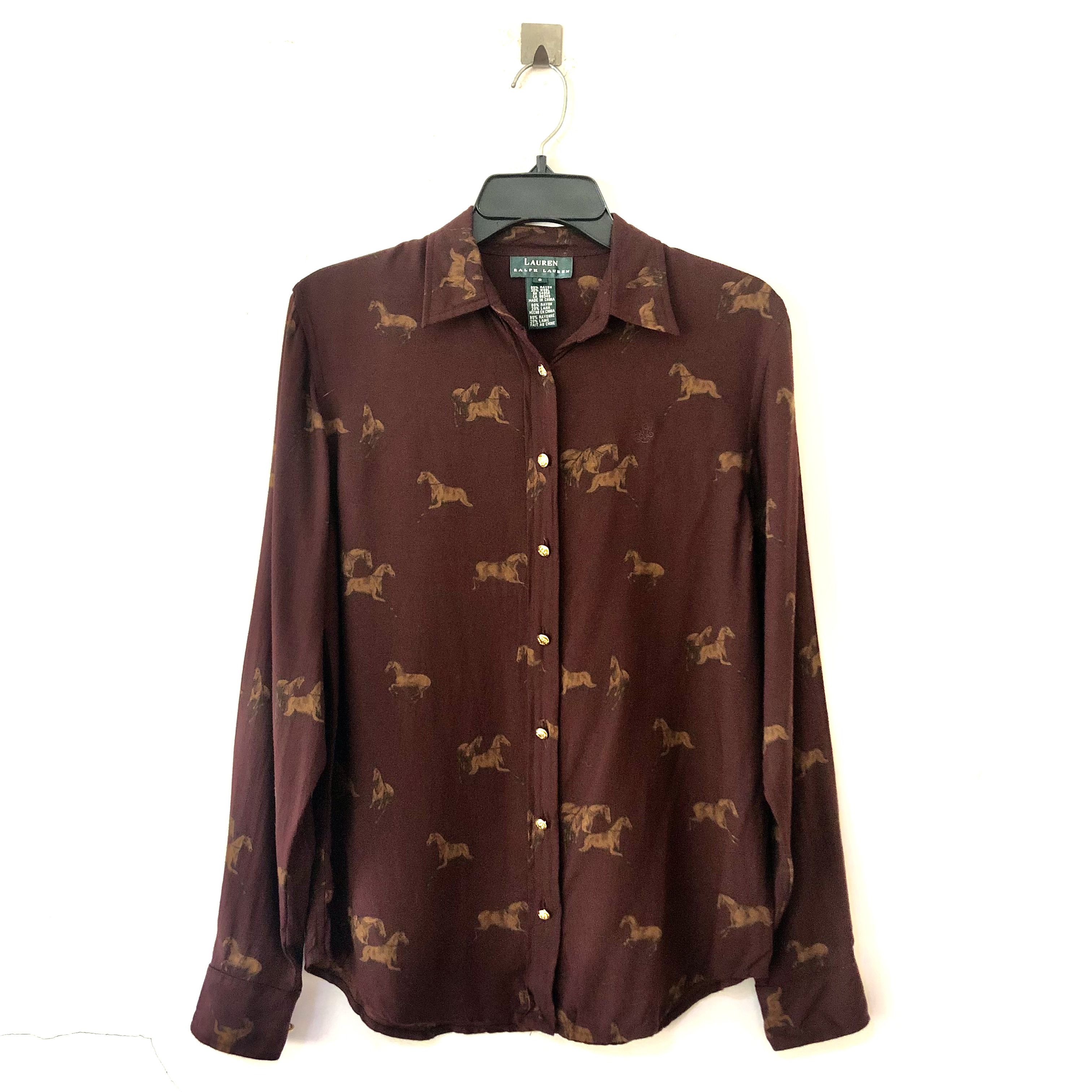 Lauren Ralph Lauren Lauren Ralph Lauren Women's Shirt Horse Print Rayon/Wool Size S / US 4 / IT 40 - 1 Thumbnail