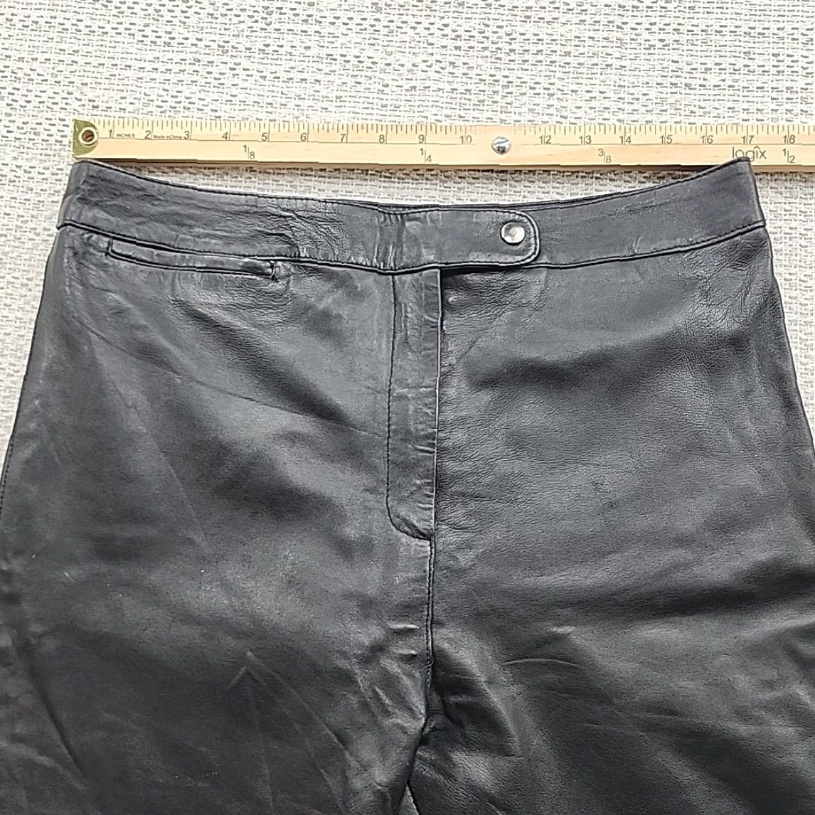 Vintage Leather 2000 By Hira Imports Jeans Womens Size 16 Black Leather Pants Size 38" / US 16 / IT 52 - 7 Thumbnail