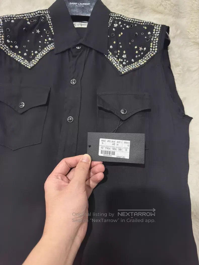 Saint Laurent Paris Saint Laurent Paris Studded Studless Shirt i Size US XS / EU 42 / 0 - 2 Thumbnail