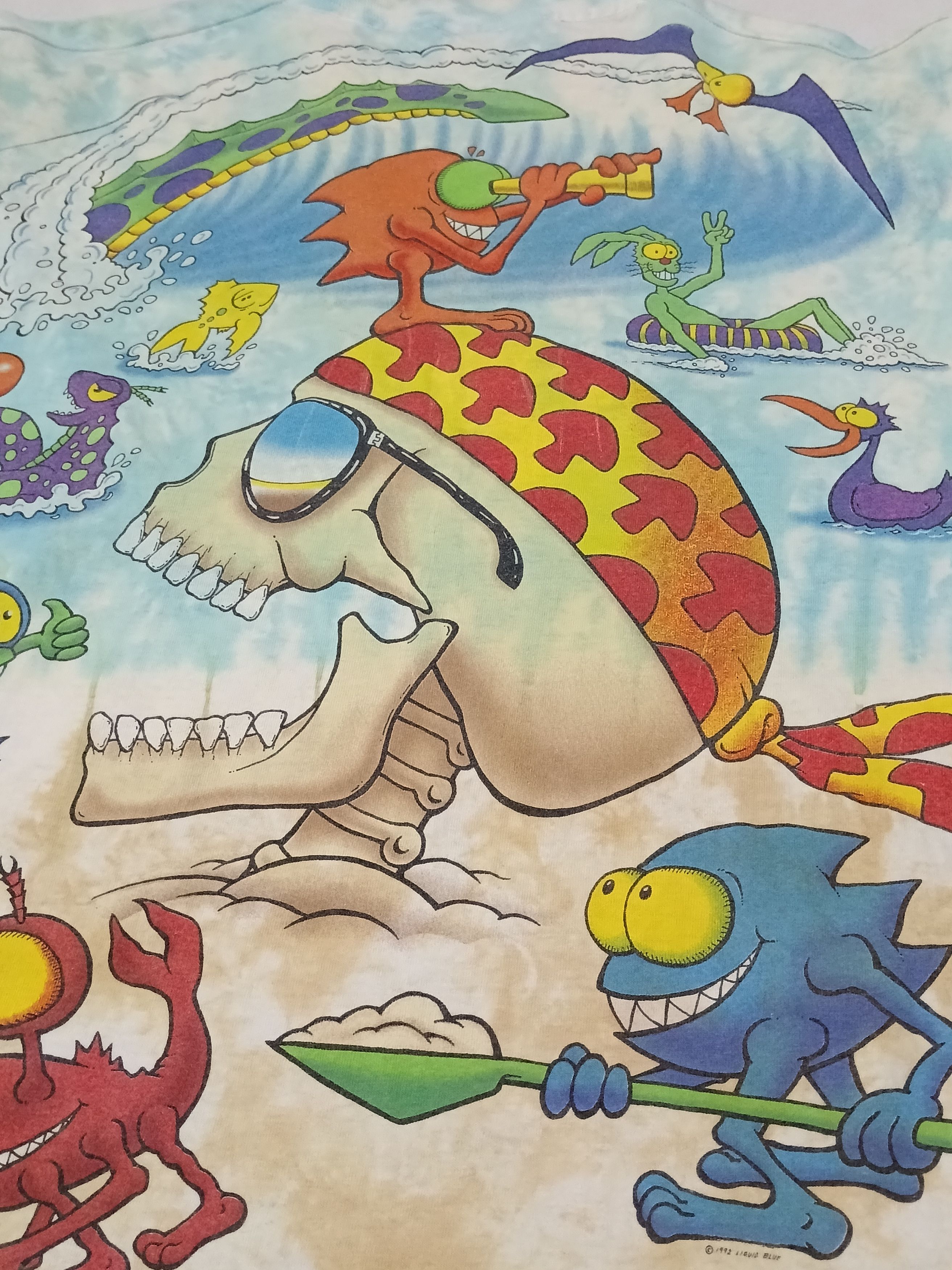 Arts & Science Vintage 90s Liquid Blue Joey Mars Psychedelic Skeleton Surf Size US XL / EU 56 / 4 - 8 Thumbnail