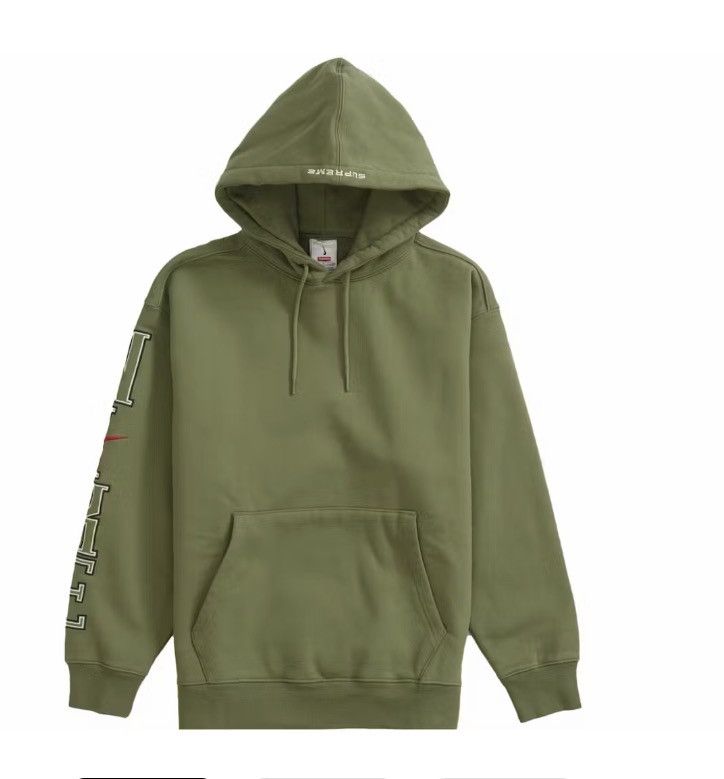 Nike × Supreme Olive Hooded Sweatshirt Size US S / EU 44-46 / 1 - 1 Thumbnail