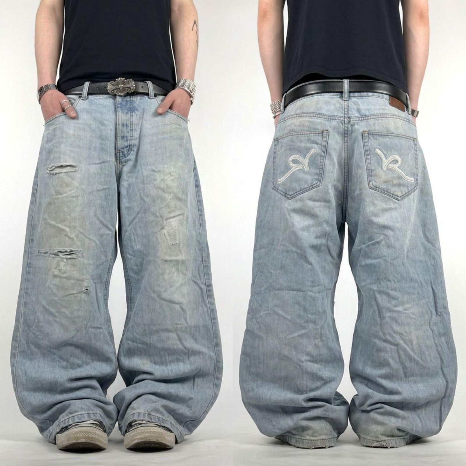 Vintage y2k rocawear grunge archive baggy wide leg rare jean