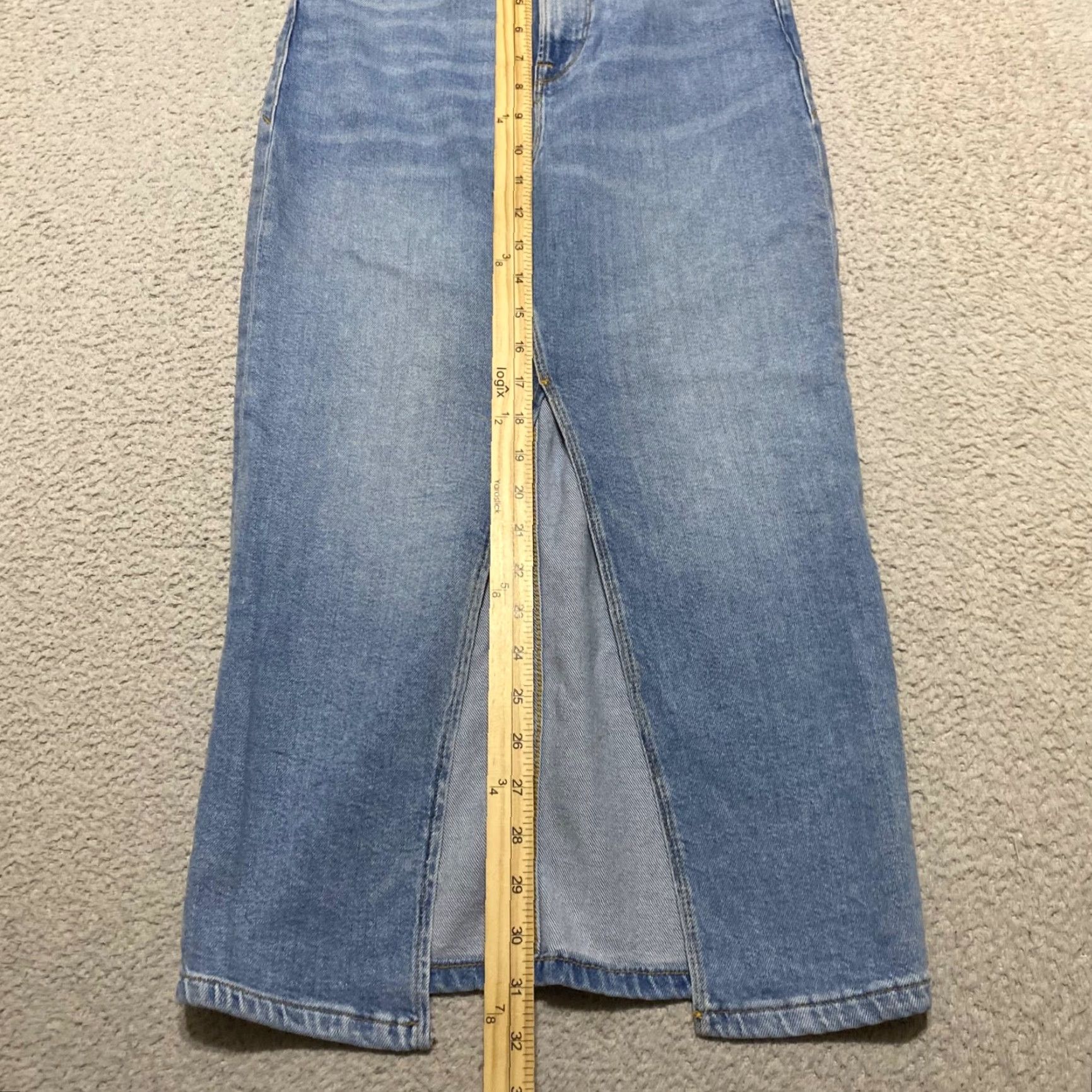 Good American Good American Womens Denim Skirt Midi Straight Slit Blue 0 XS? Size 25" / US 0 / IT 36 - 5 Thumbnail