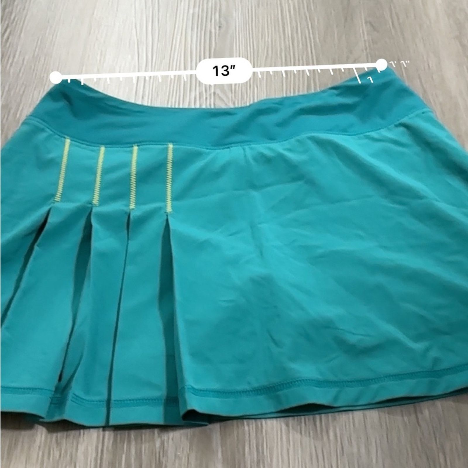 Athleta Athleta Teal Blue Side Pleated Activewear Workout Skort XS Size 26" / US 2 / IT 38 - 8 Thumbnail