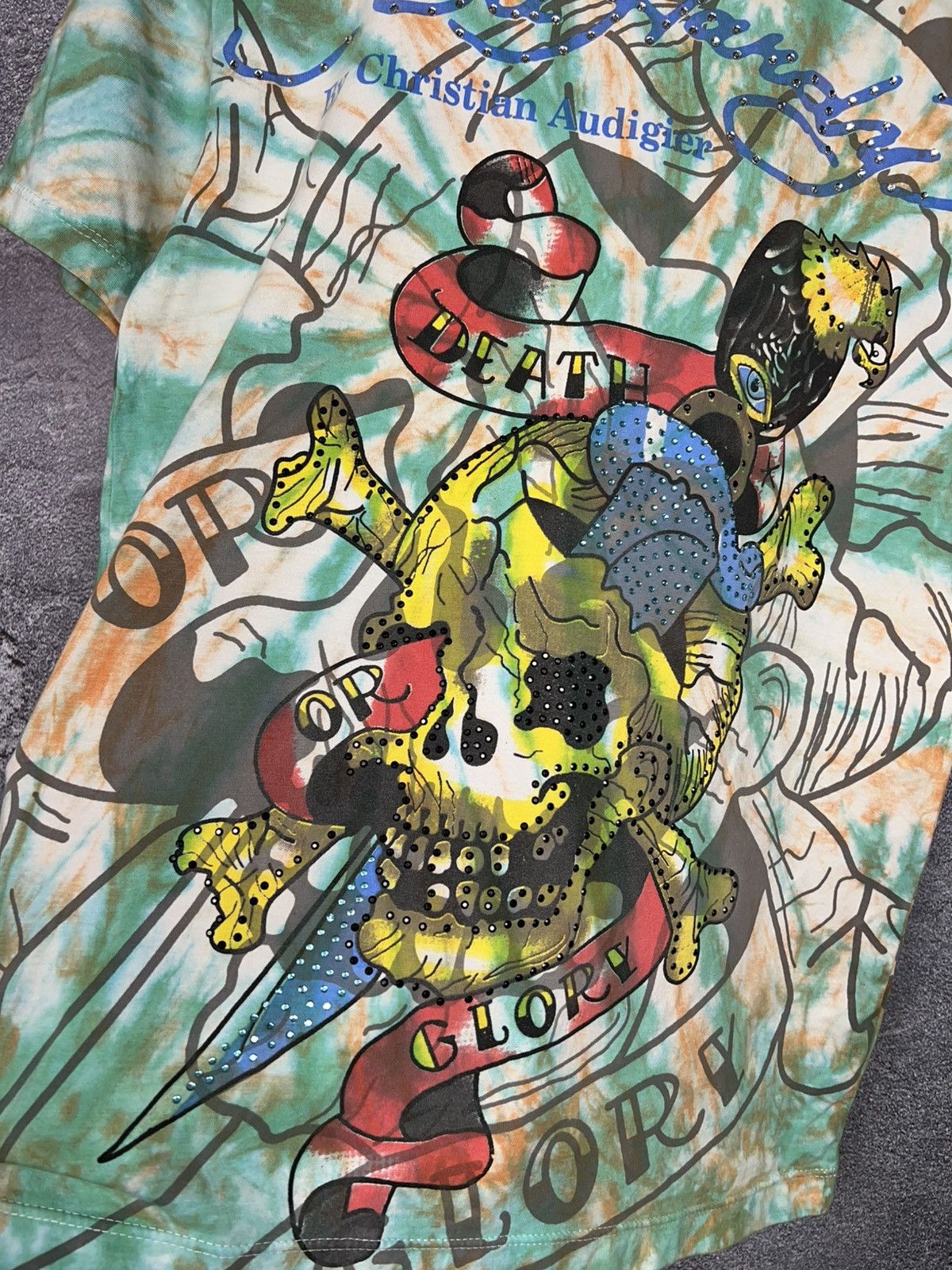 Ed Hardy Vintage Y2K Ed Hardy All Over Print Tie Dye T-shirt Tee Size US S / EU 44-46 / 1 - 4 Thumbnail