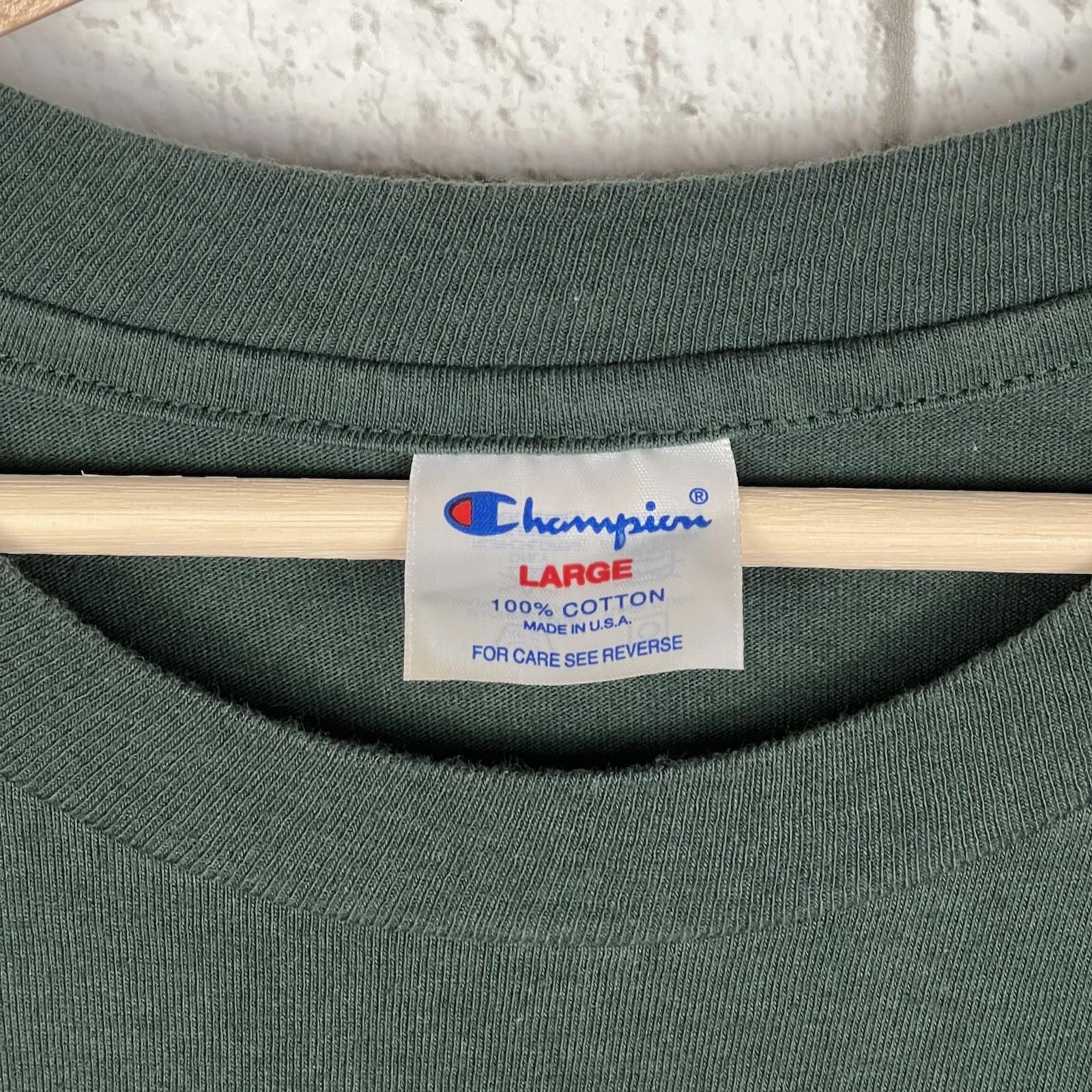 Champion Vintage 90s Champion Brand C Logo Dark Green T Shirt Large Size US XL / EU 56 / 4 - 3 Thumbnail