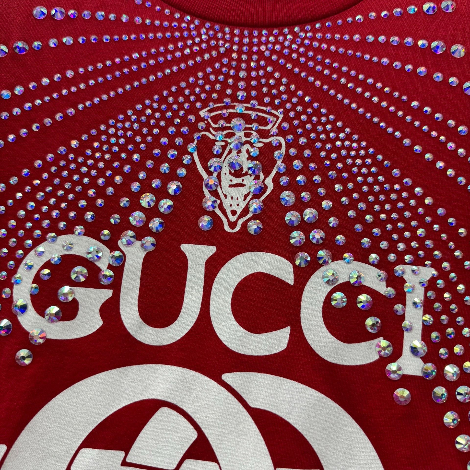 Gucci Gucci Size OSRhinestone logo short-sleeved T-shirt 2501-Nex Size US S / EU 44-46 / 1 - 3 Thumbnail