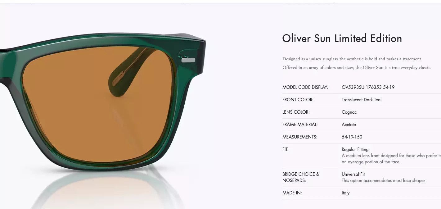 Oliver Peoples OLIVER SUN LIMITED EDITION MSRP$584 IVER OV5393SU. Size ONE SIZE - 6 Thumbnail
