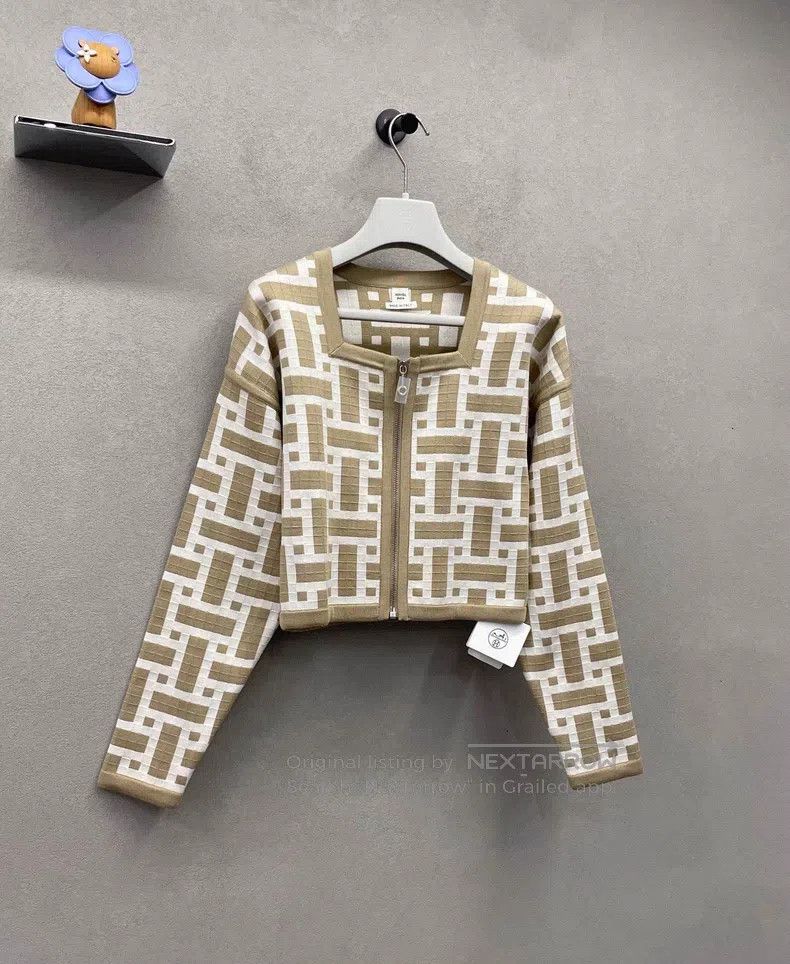 Hermes Hermes Toast Beige Square Neck Jacket Size XS / US 0-2 / IT 36-38 - 3 Thumbnail