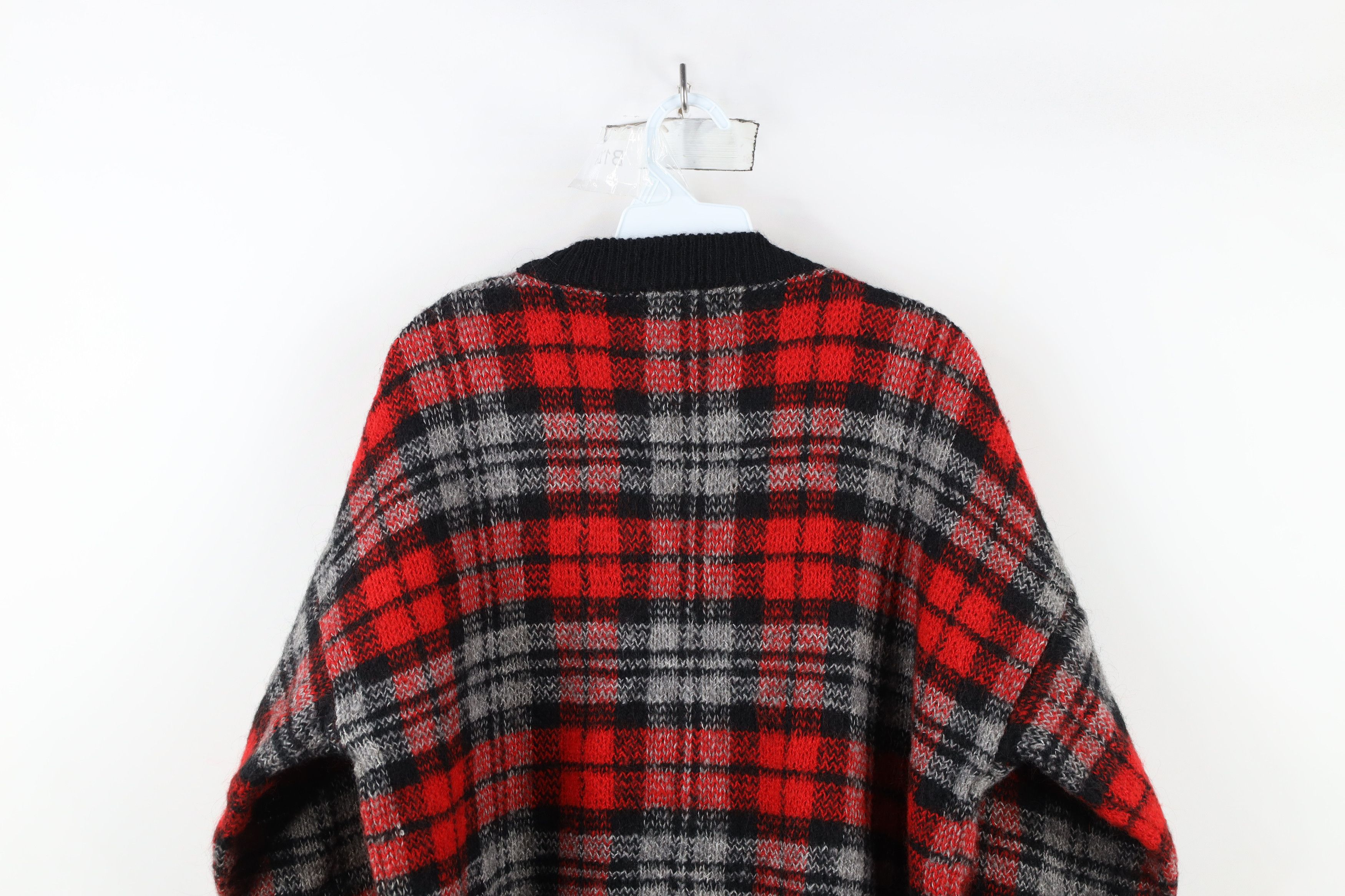 Vintage Vintage 90s Streetwear Blend Knit Cardigan Sweater Plaid Size M / US 6-8 / IT 42-44 - 10 Thumbnail