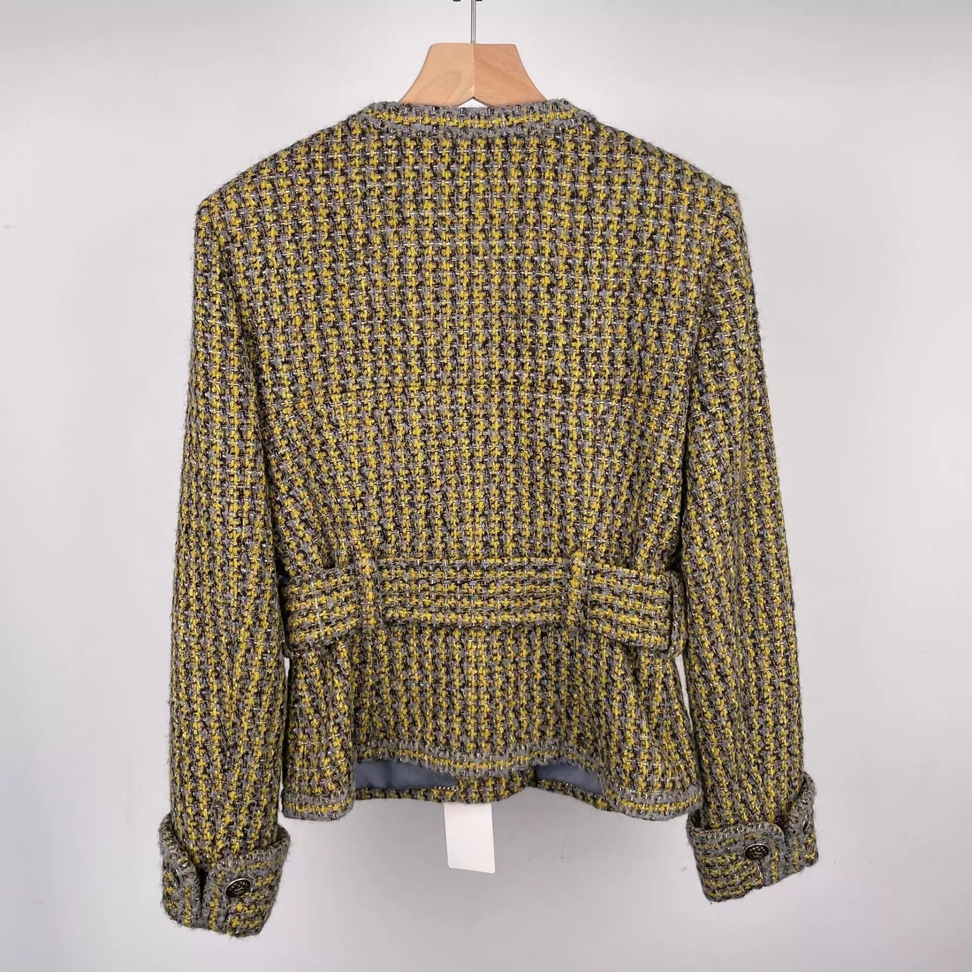 Chanel Chanel Tweed Jacket Women's Yellow Colorblock Size XS / US 0-2 / IT 36-38 - 2 Thumbnail