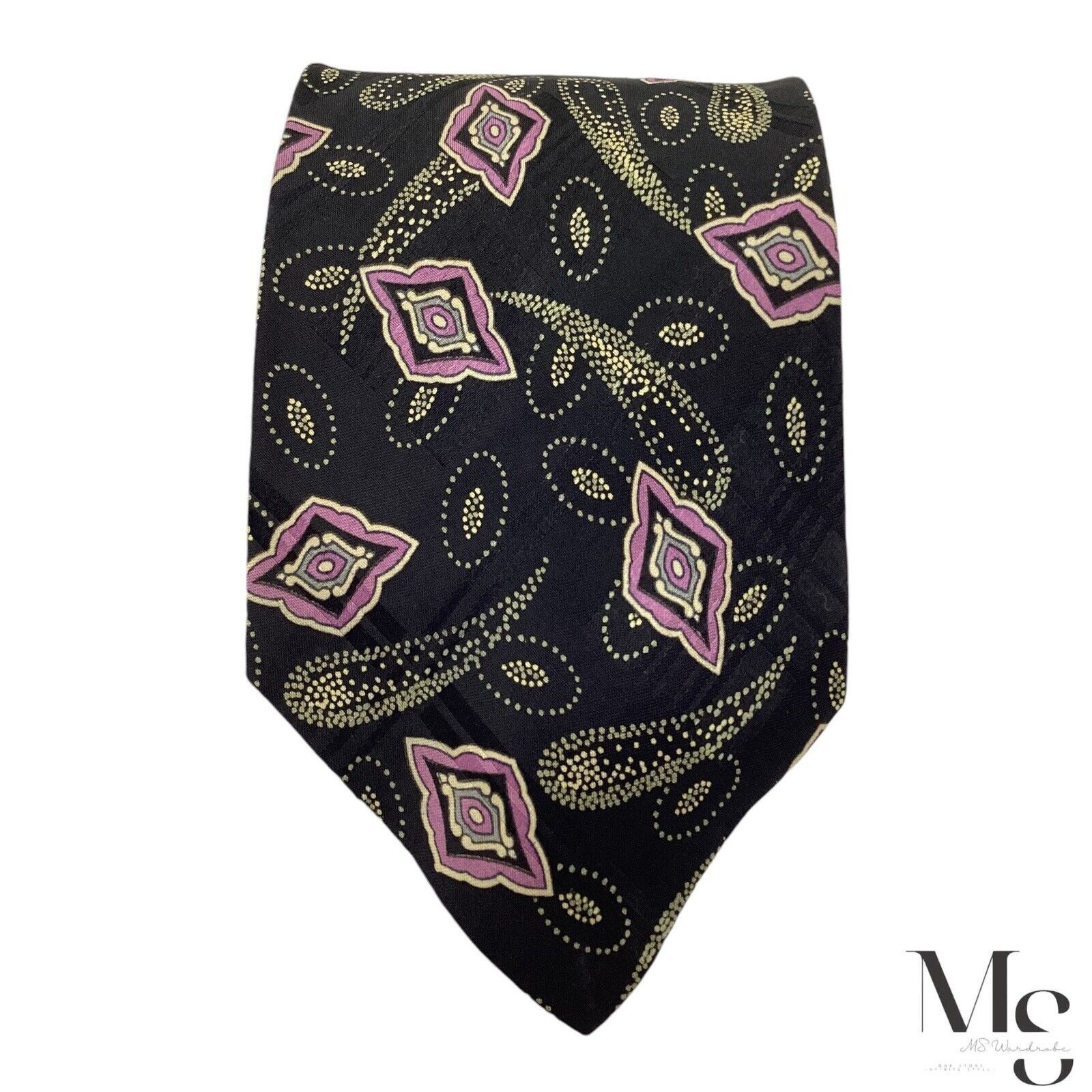 Polo Ralph Lauren POLO BY RALPH LAUREN Black Paisley Luxury Silk Tie H.Made In Size ONE SIZE - 3 Thumbnail