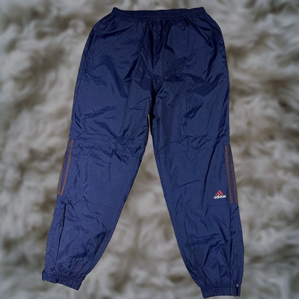 Adidas VINTAGE Adidas Team Track Pants Mens XL Blue Red 3 Stripes Lined Nylon Zip 90s Basketball Gym Running Shirts/Pants Men Size US 36 / EU 52 - 1 Thumbnail