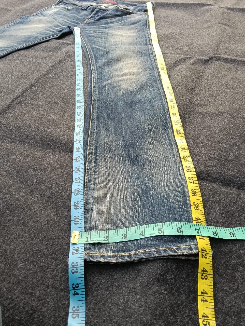 Japanese Brand 💥 Crazy faded Red Card Japanese Denim. Size US 32 / EU 48 - 8 Thumbnail