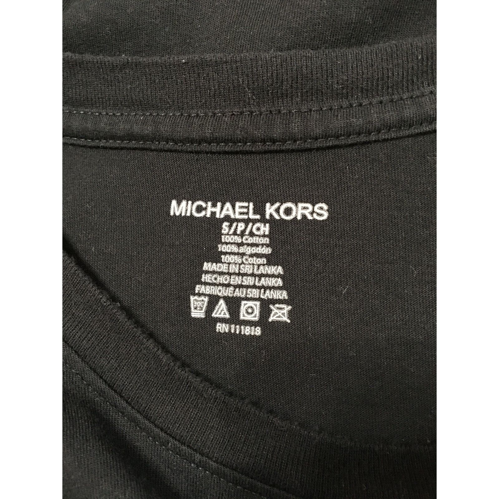 Michael Kors MK Michael Kors Small Black T-shirt Short Sleeve Scoop Neck Size US S / EU 44-46 / 1 - 3 Thumbnail