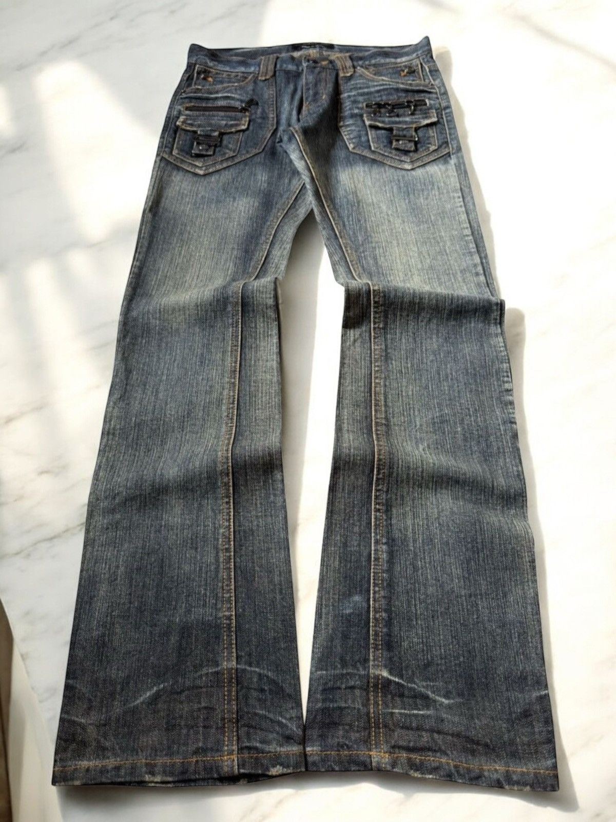 In The Attic In The Attic Japan Mud Wash Paneled Gun Pocket Jeans Rare Size US 30 / EU 46 - 1 Thumbnail