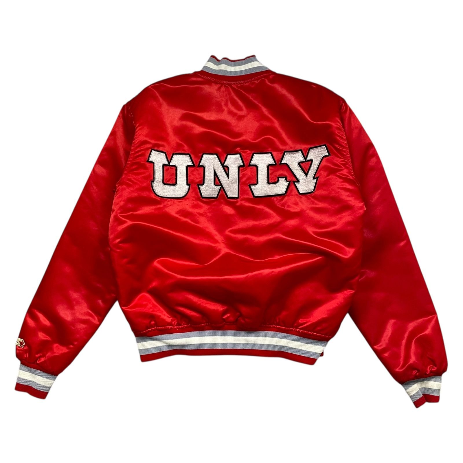 VTG 90s UNLV REBELS STARTER SATIN BOMBER JACKET MADE IN USA