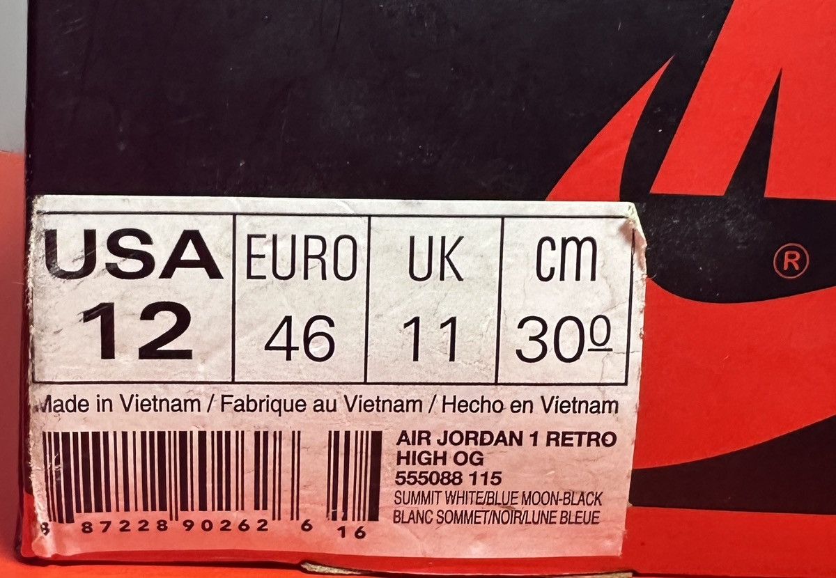 Jordan Brand Size 12 - Air Jordan 1 Retro OG High Blue Moon Size US 12 / EU 45 - 7 Thumbnail