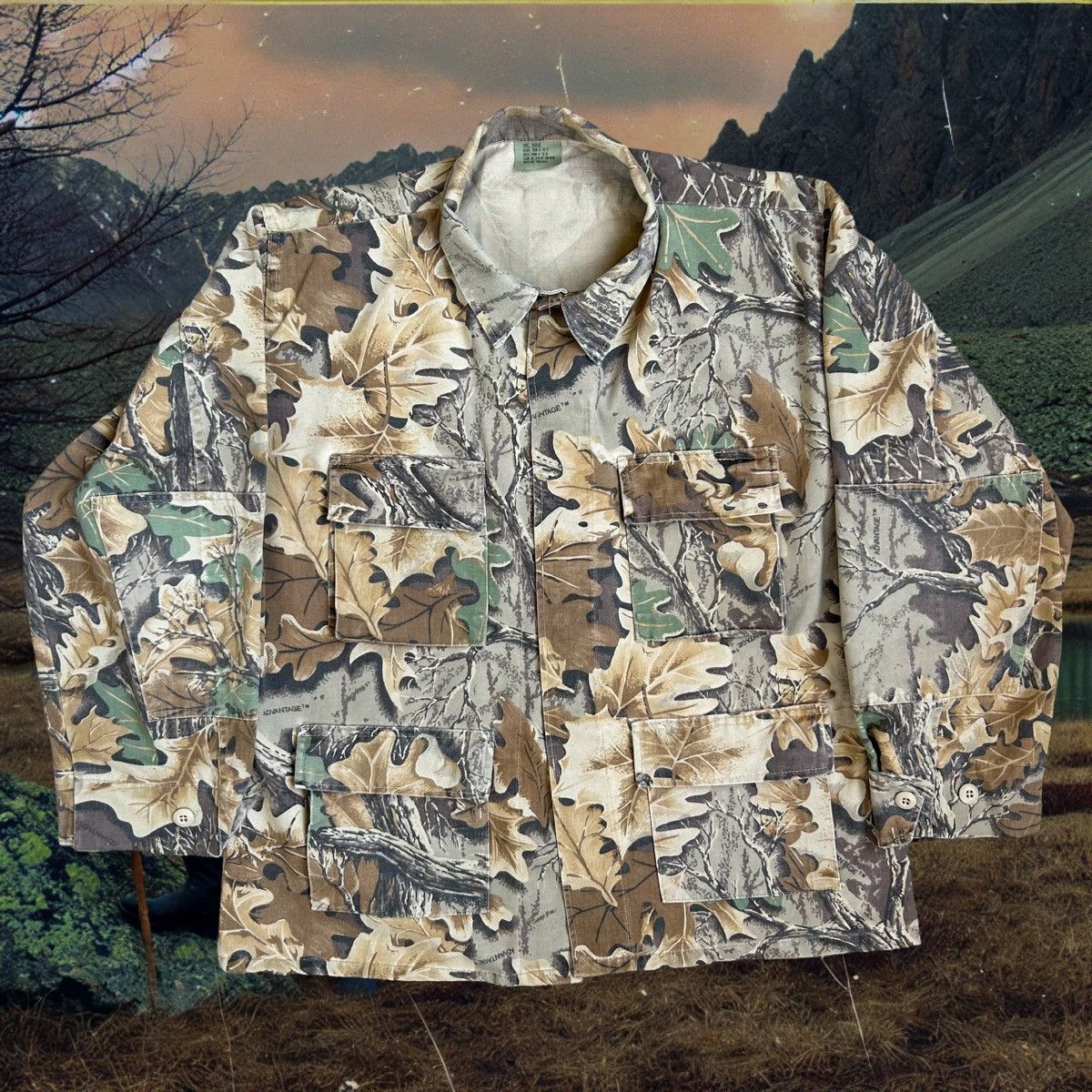 Japanese Brand × Vintage 90s US Army Camo Chore Lightweight Vintage Brown Jacket L. Size US L / EU 52-54 / 3 - 1 Thumbnail