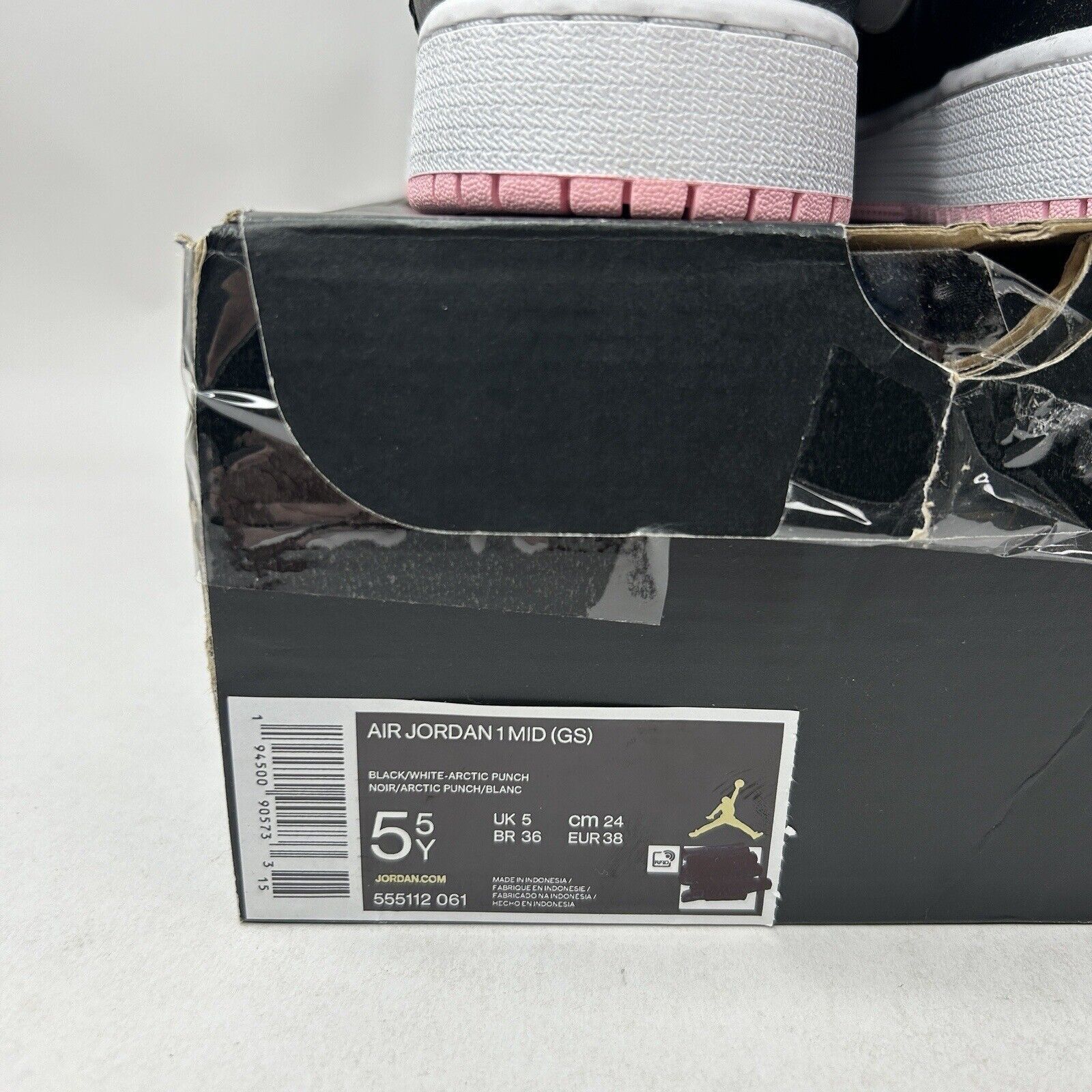 Nike Nike Air Jordan 1 Mid Retro GS “Arctic Punch/Pink” 2023 Size US 7 / IT 37 - 5 Thumbnail