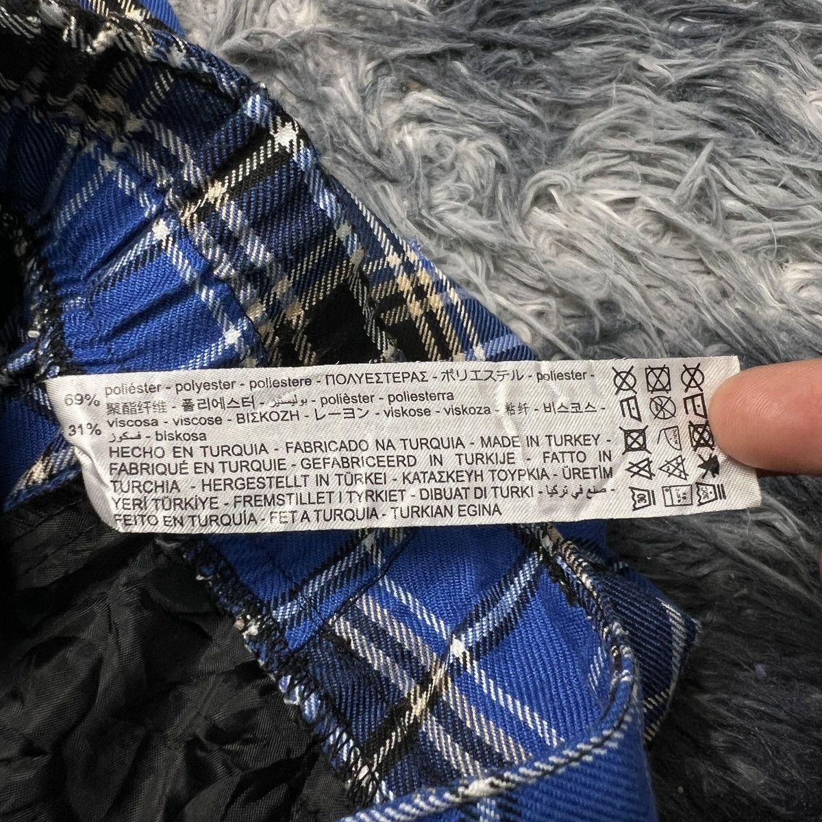 Bershka Bershka Blue Chequered Jogger Cargo Pants Size US 26 / EU 42 - 7 Thumbnail