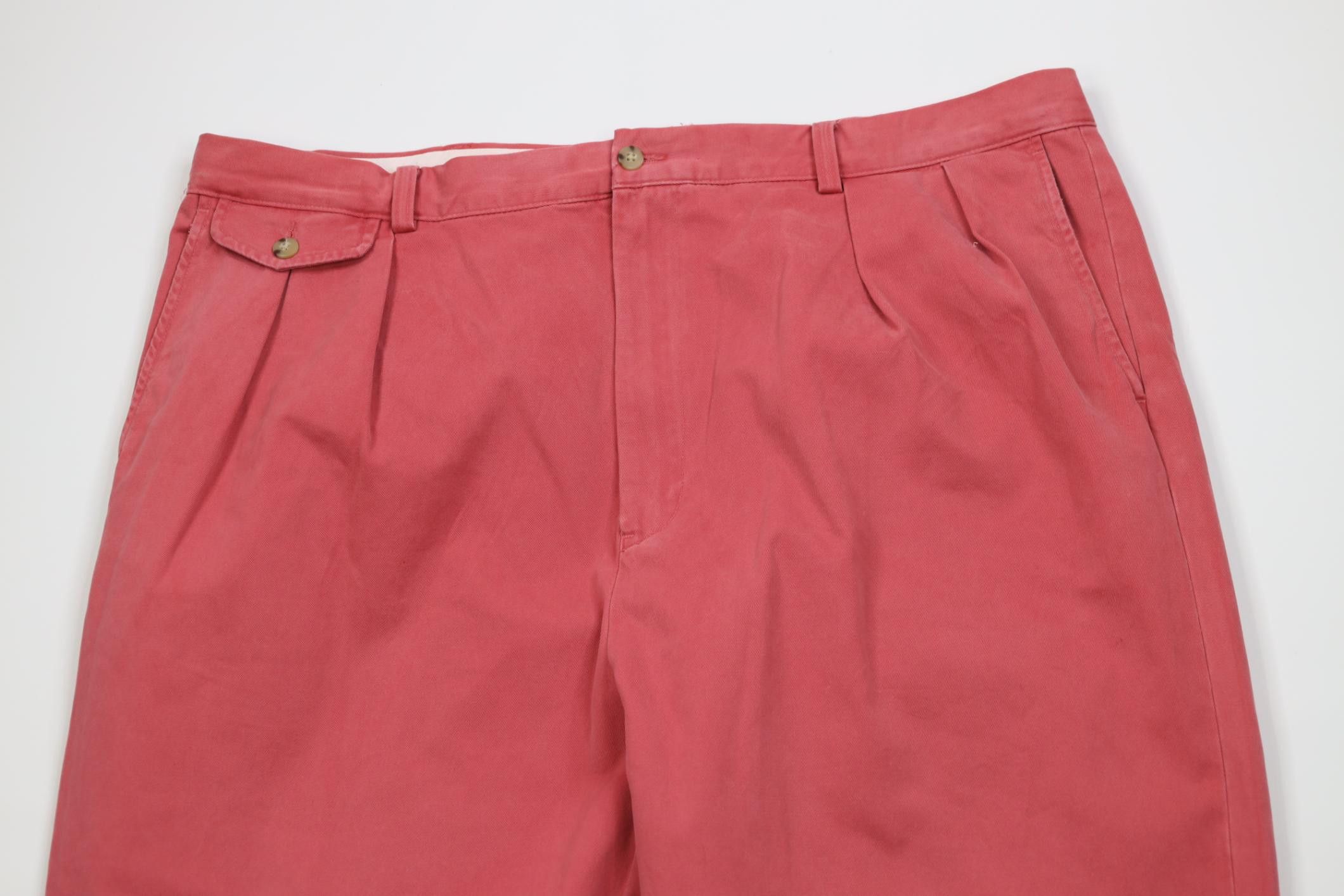 Polo Ralph Lauren Vintage Ralph Lauren Pleated Wide Leg Chino Pants Cotton Red Size US 42 / EU 58 - 2 Thumbnail