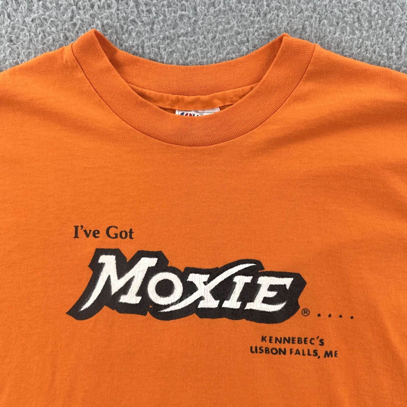 Hanes VTG Hanes Fifty-Fifty Mens L Orange Crew Neck Short Sleeve T-Shirt USA Made 80s Shirt MN Boys Men Womens Size US L / EU 52-54 / 3 - 5 Thumbnail
