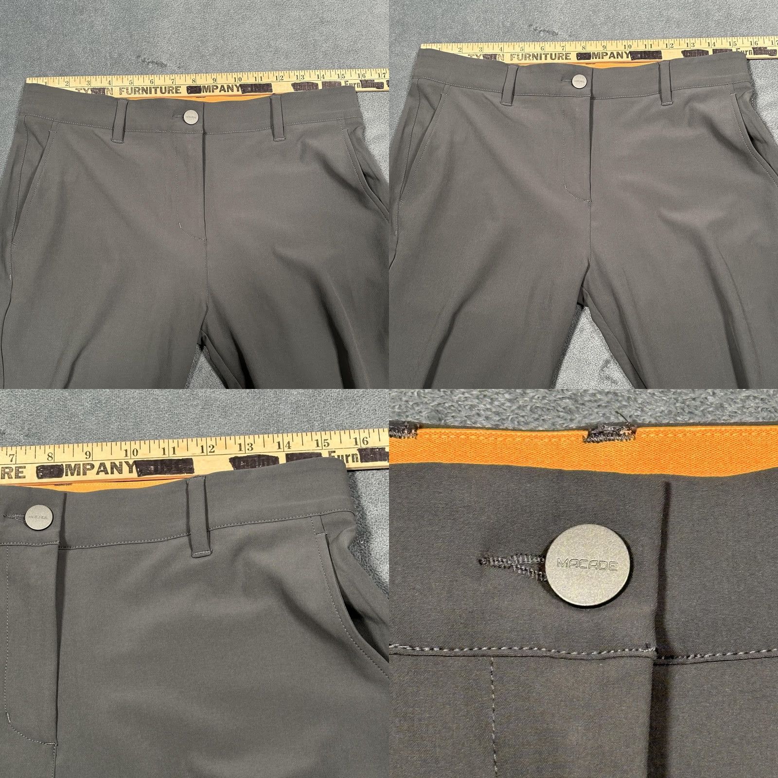 Vintage Macade Golf Pants Mens 40R Gray Slim Fit Stretch Tapered Performance Zip Hem Size US 40 / EU 56 - 8 Thumbnail