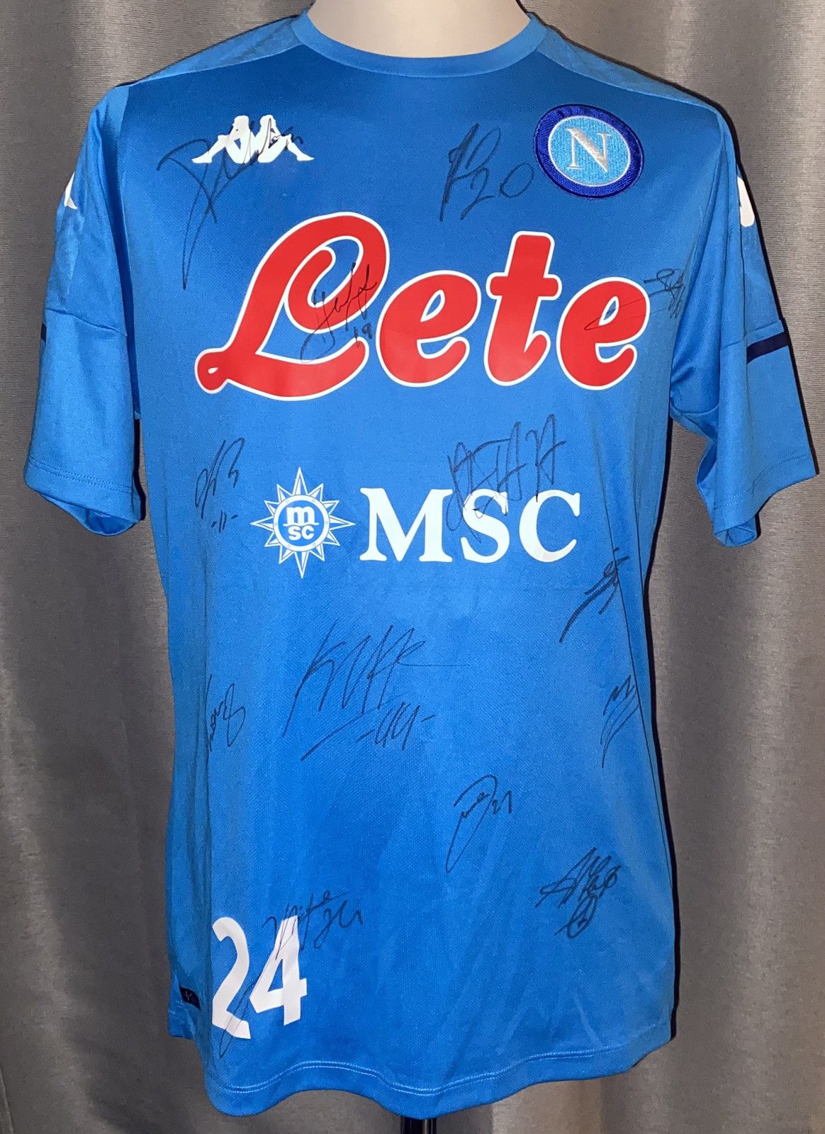 Kappa SSC Napoli FC - Squad Signed Shirt - 2020/21 - Large Size US L / EU 52-54 / 3 - 1 Thumbnail