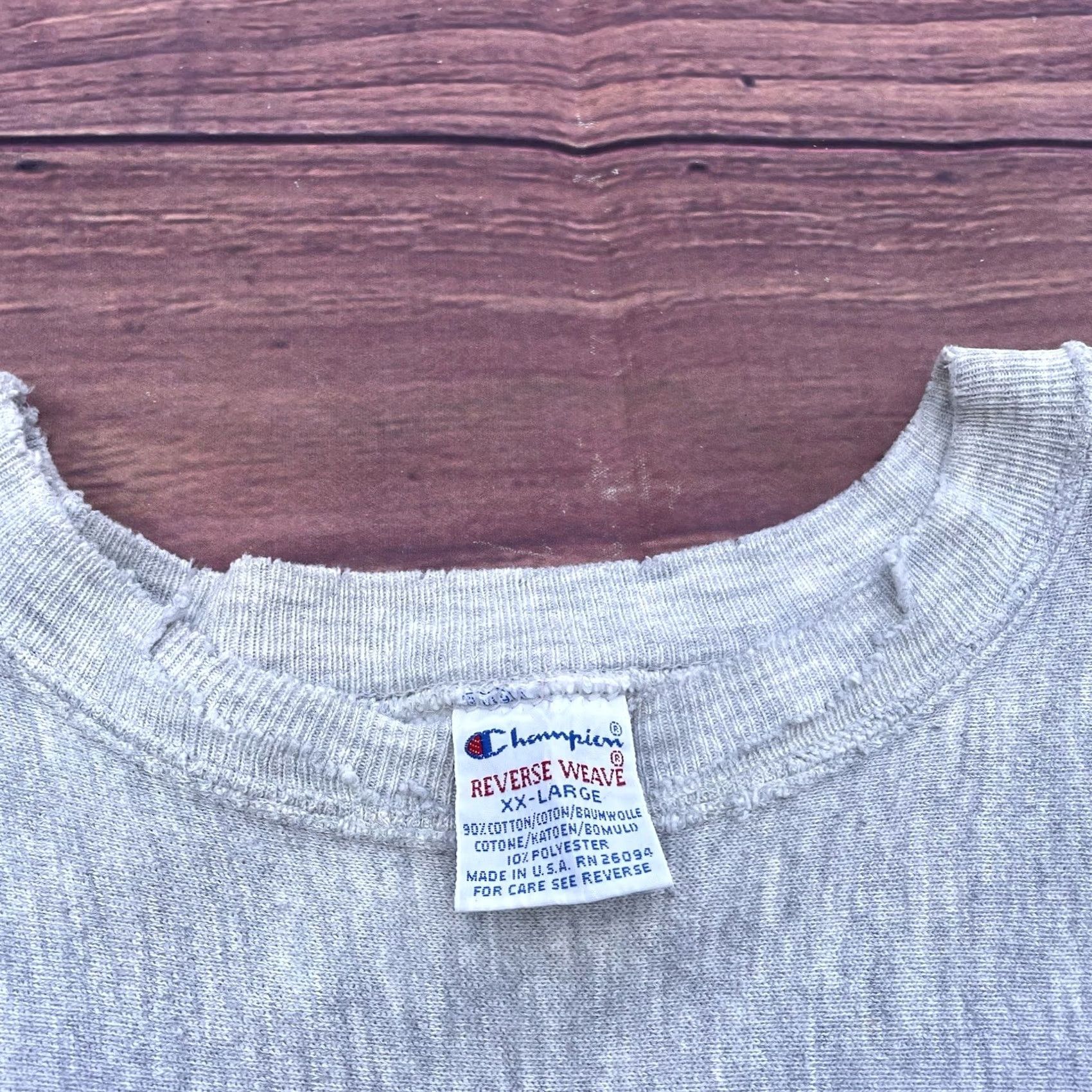 Champion VINTAGE Champion Reverse Weave Sweatshirt 2XL Heather Gray USA Logo 90s College Pullover Mens Size US XXL / EU 58 / 5 - 6 Thumbnail